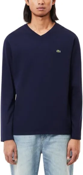 Lacoste Men's V Neck Lightweight Pima Cotton Jersey T-Shirt