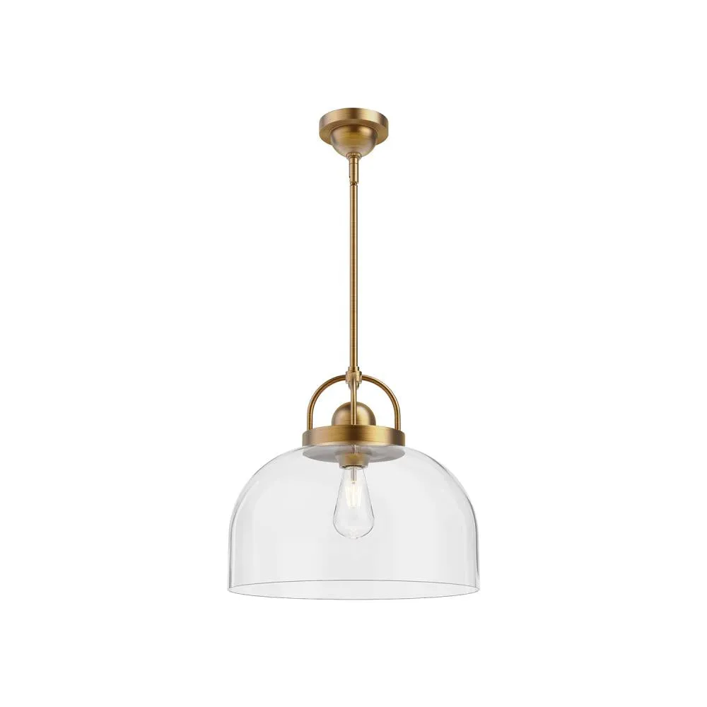 Lancaster 15-in Aged Gold 1 Light Pendant