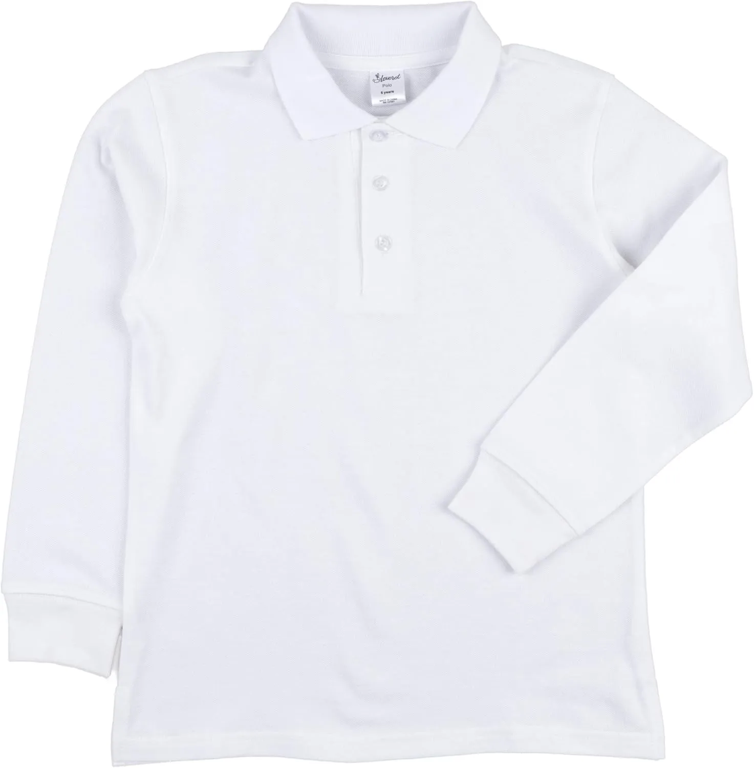 Leveret Kids & Toddler Boys Girls Long Sleeve 100% Cotton Uniform Polo Shirt Variety of Colors (Size 2-14 Years)