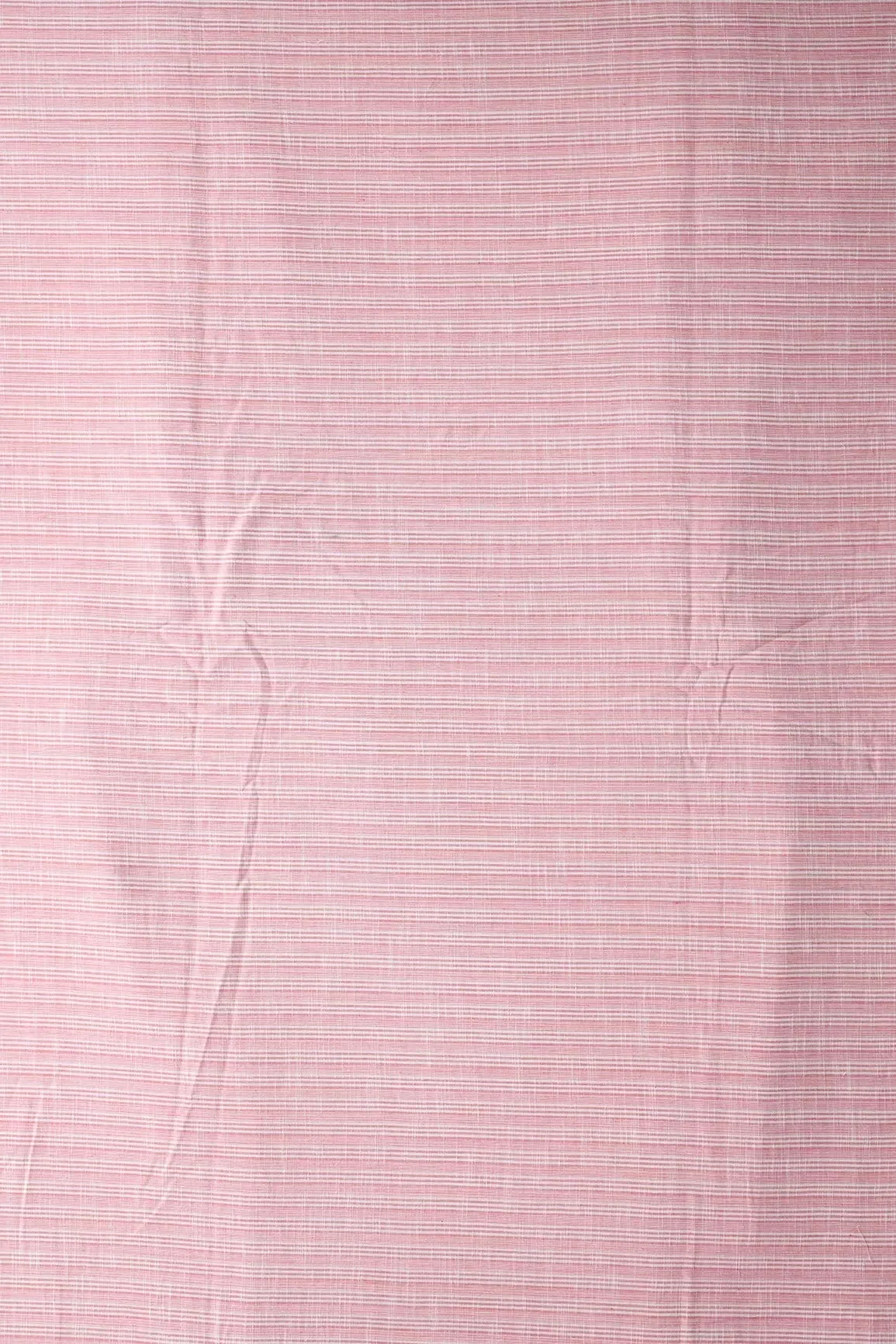 Light Pink And White Stripes Pattern Handwoven Organic Cotton Fabric