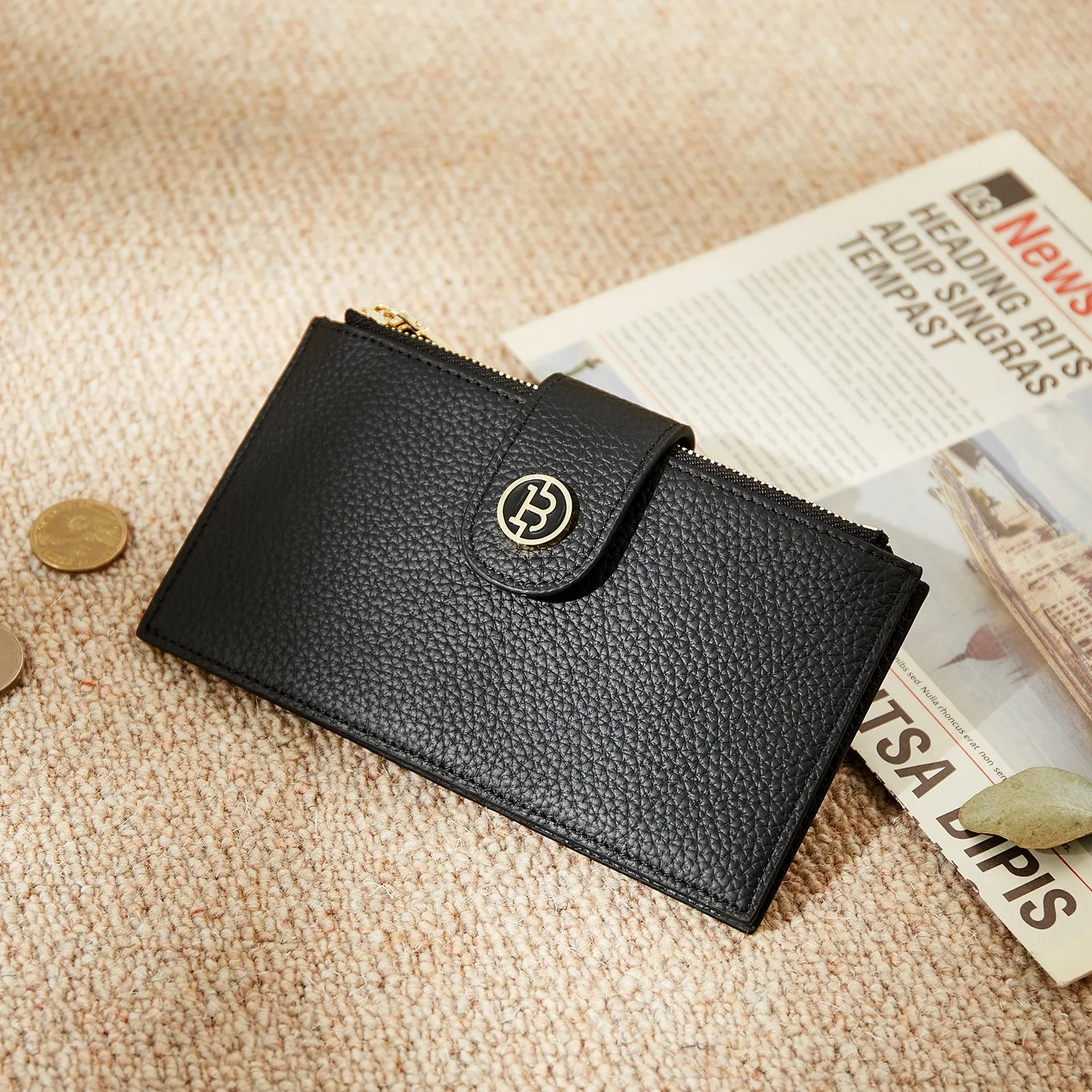 Lomy Leather Slim Wallet — Bifold Purse
