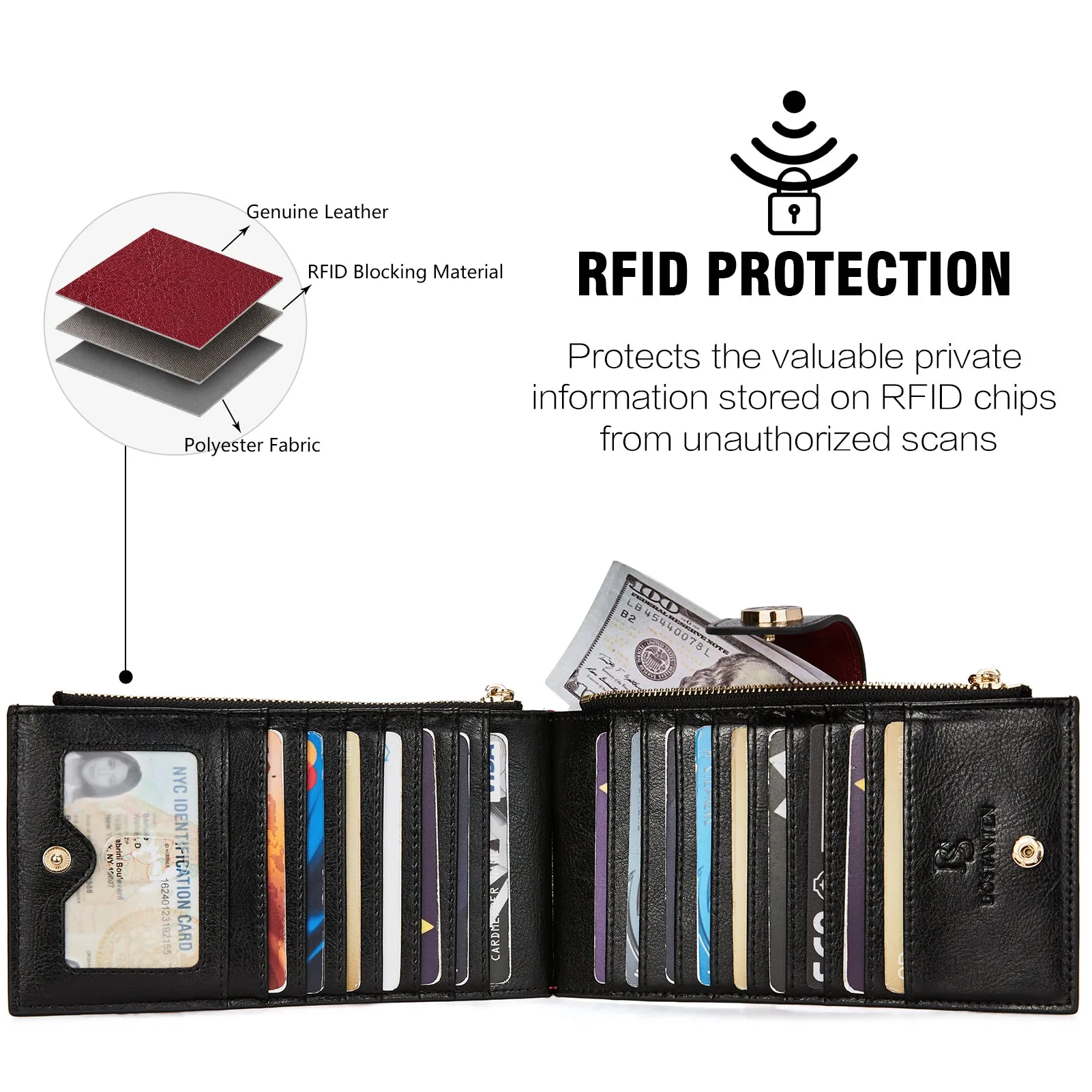 Lomy Leather Slim Wallet — Bifold Purse