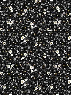 Lottie Swirl Black White - Liberty of London Cotton Tana Lawn - Half Yard