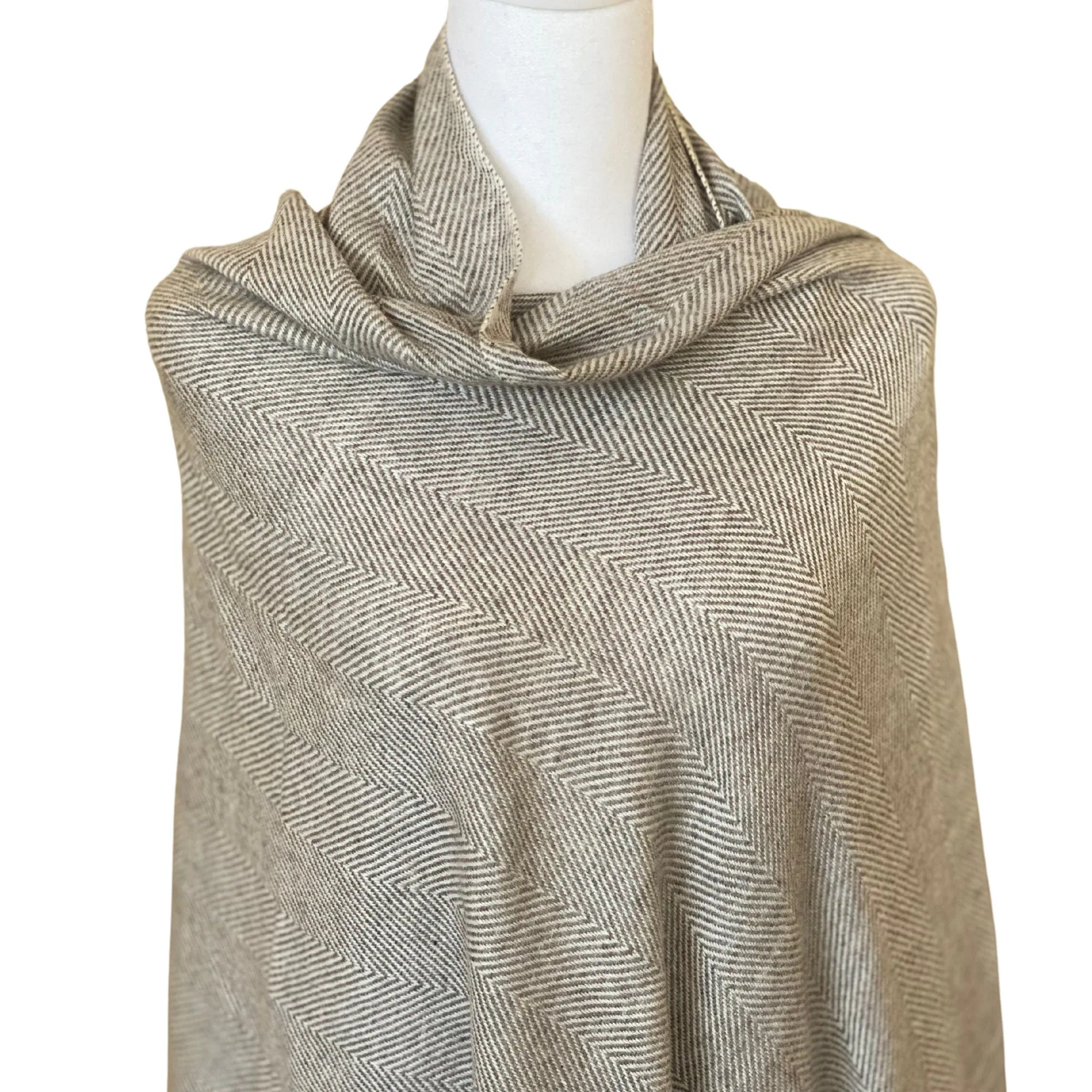 Luxury Soft Warm Scarf, Cashmere Wrap for him/her, Shawl, Wrap, Black Handmade Herringbone Cashmere Wrap, Gift For Her