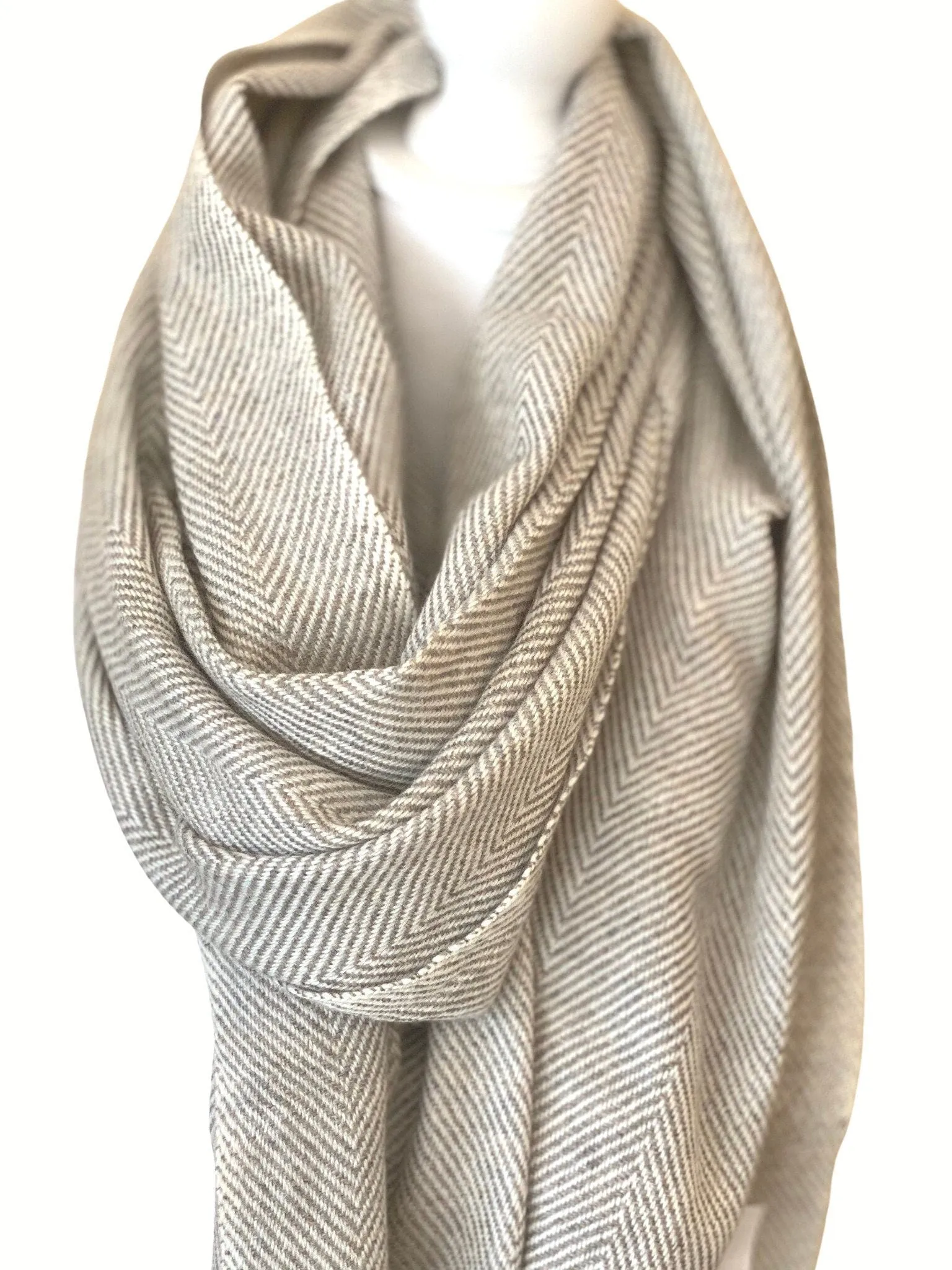 Luxury Soft Warm Scarf, Cashmere Wrap for him/her, Shawl, Wrap, Black Handmade Herringbone Cashmere Wrap, Gift For Her