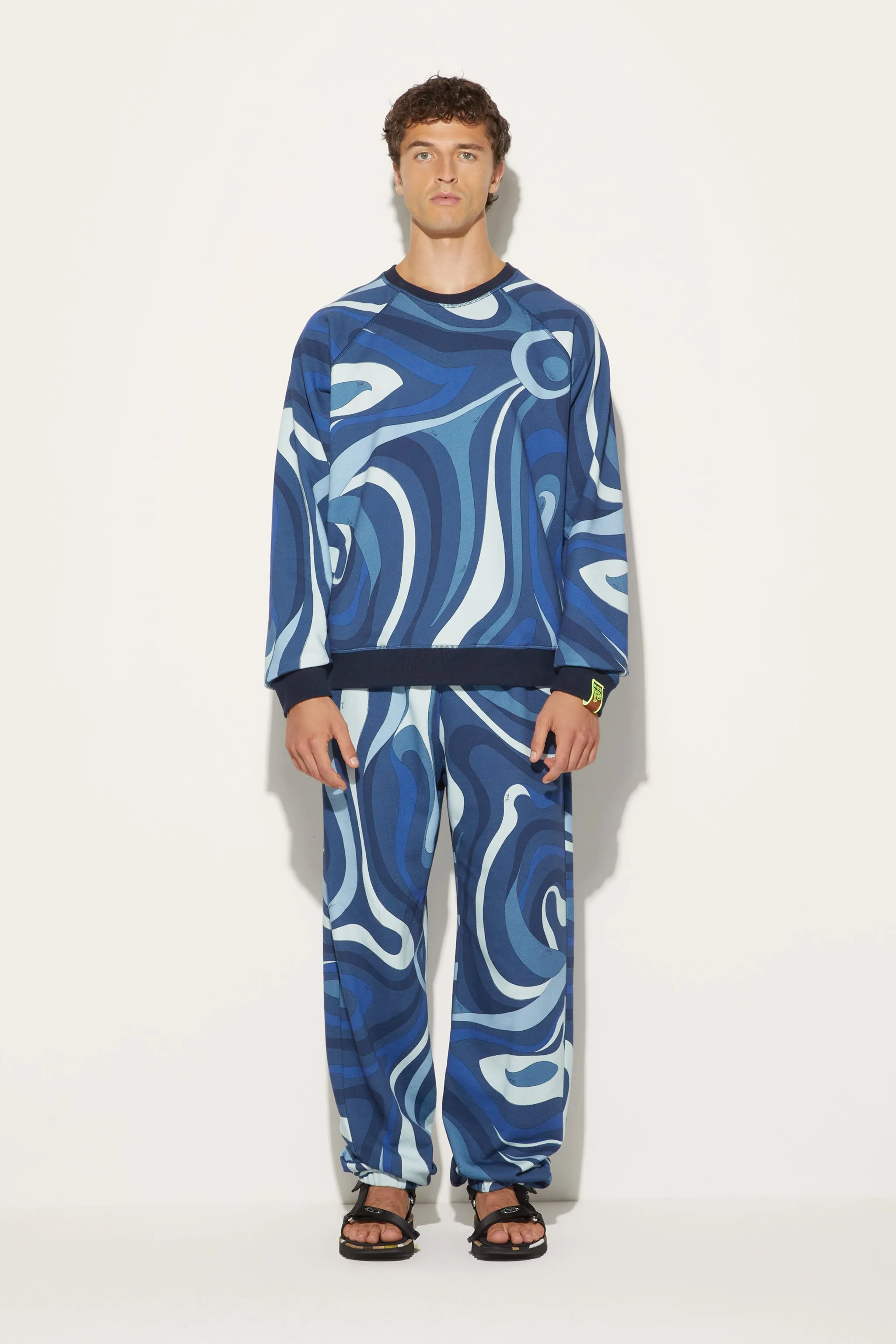 Marmo-Print Cotton Sweatshirt