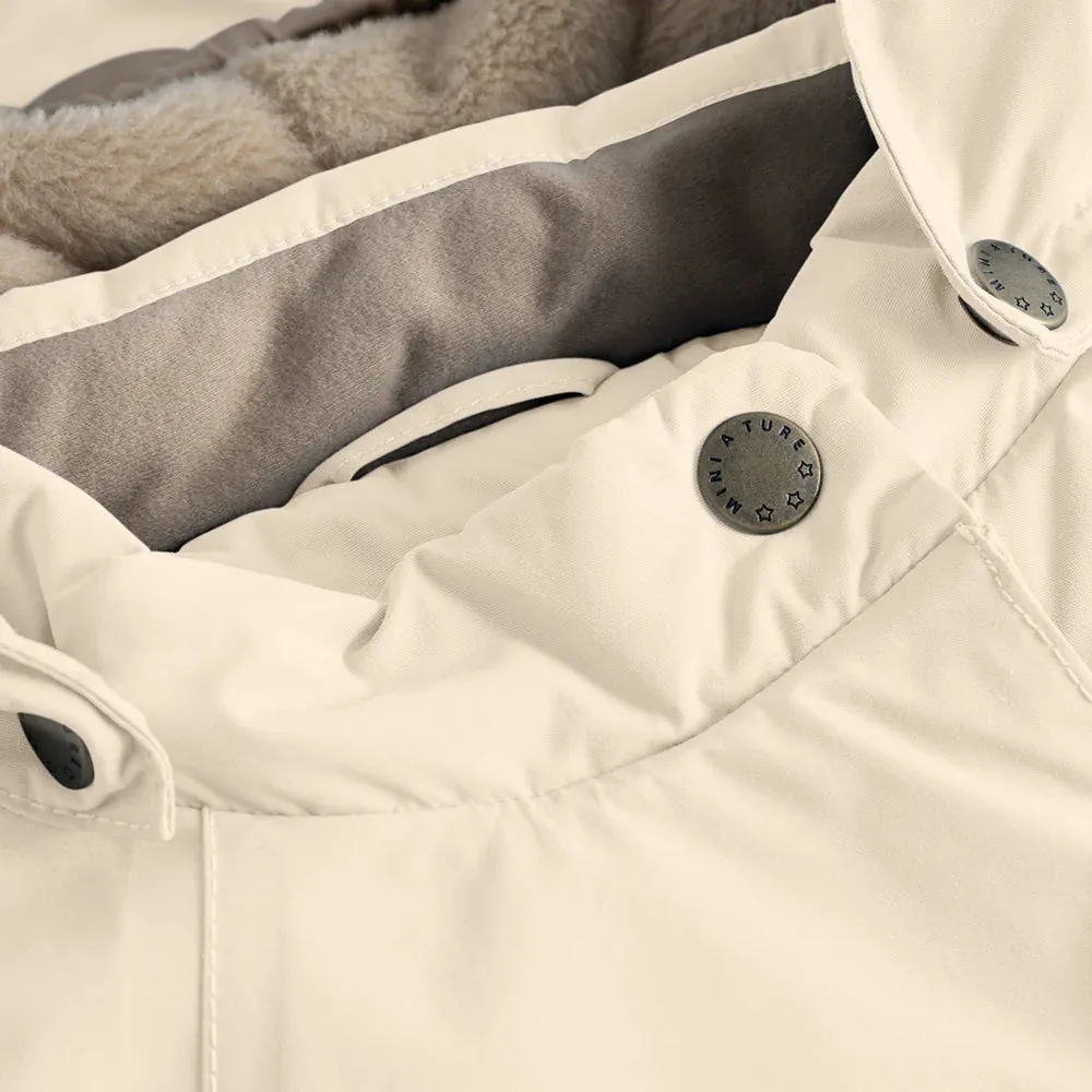 MATWANG Fleece Lined Winter Jacket - Angora Cream