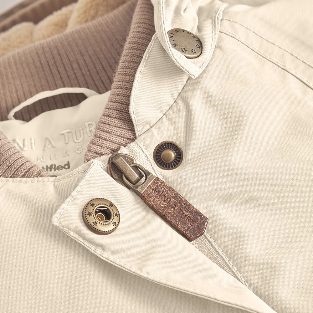 MATWANG Fleece Lined Winter Jacket - Angora Cream