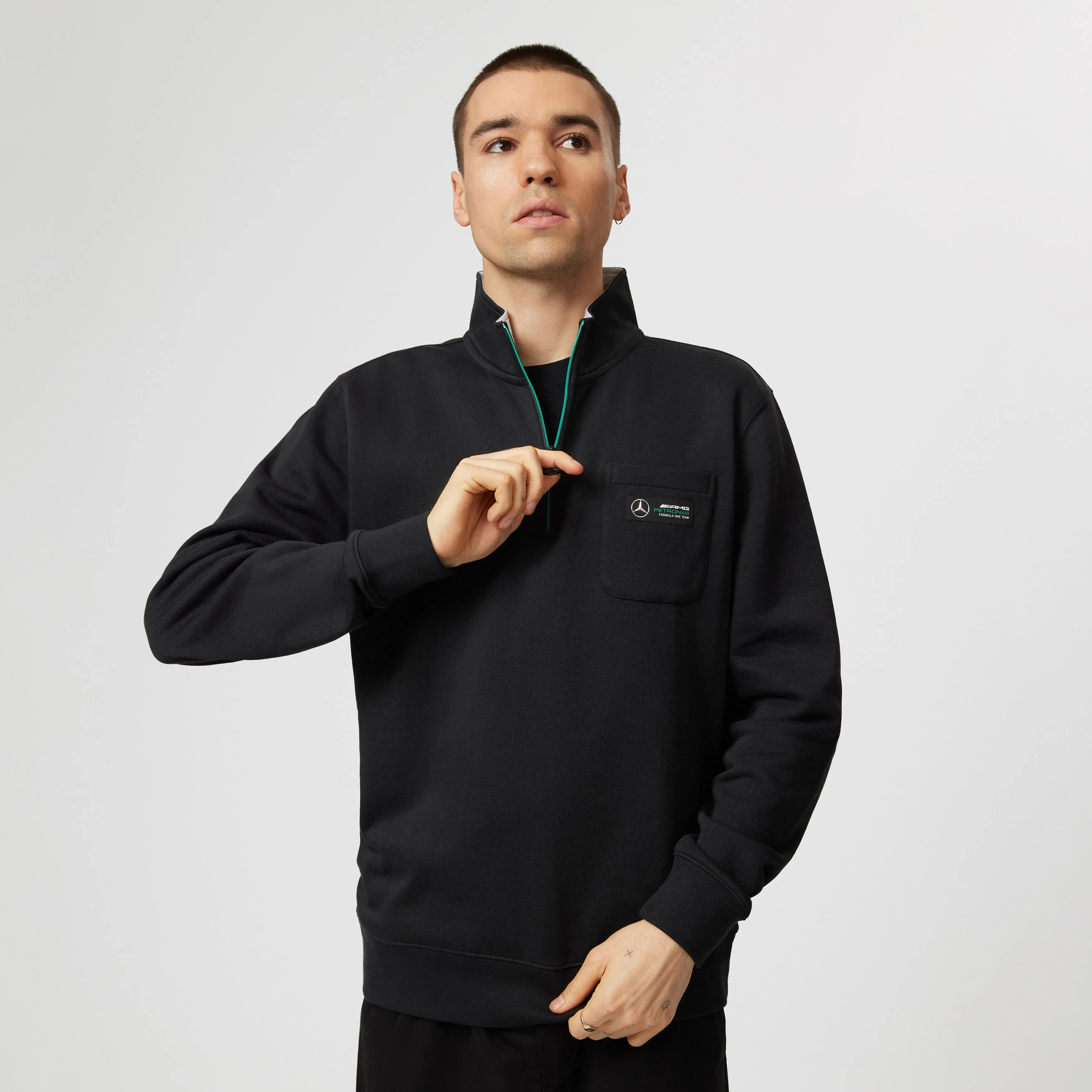 Mercedes AMG Petronas F1 1/4 Zip Sweatshirt- Black