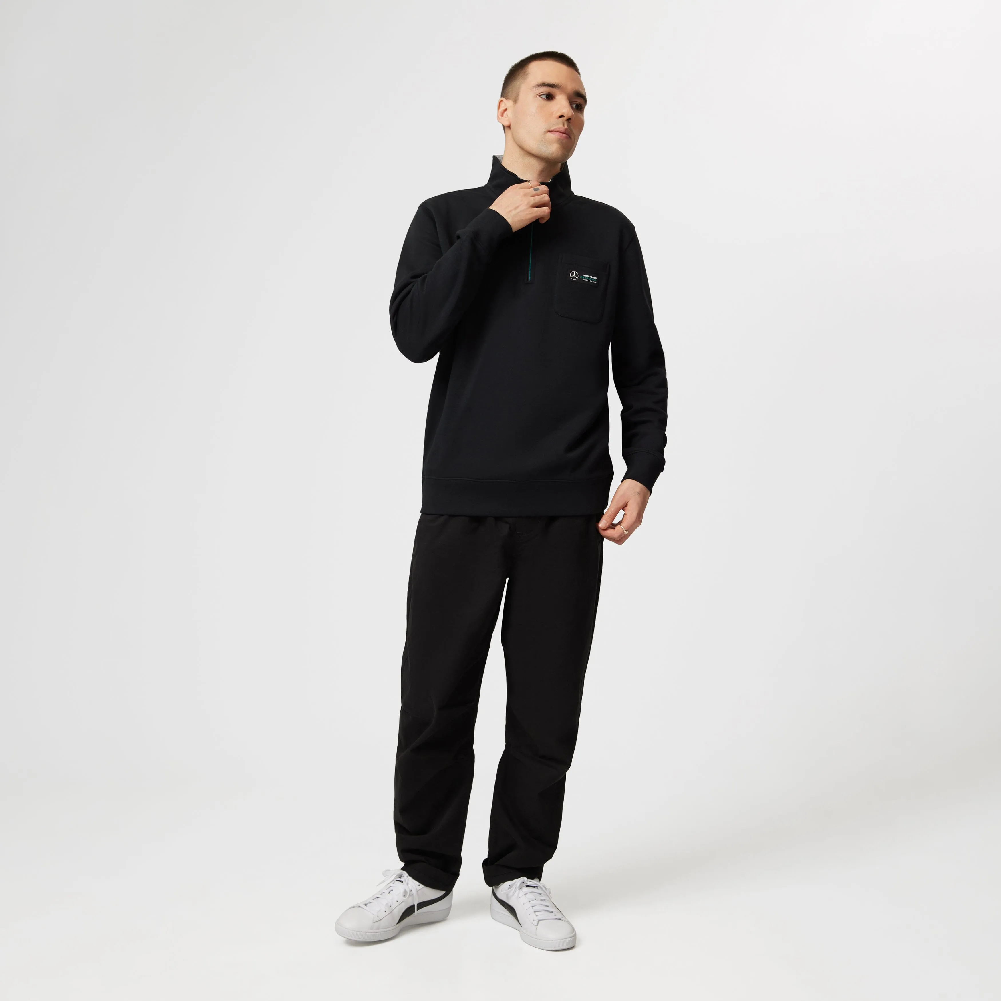 Mercedes AMG Petronas F1 1/4 Zip Sweatshirt- Black