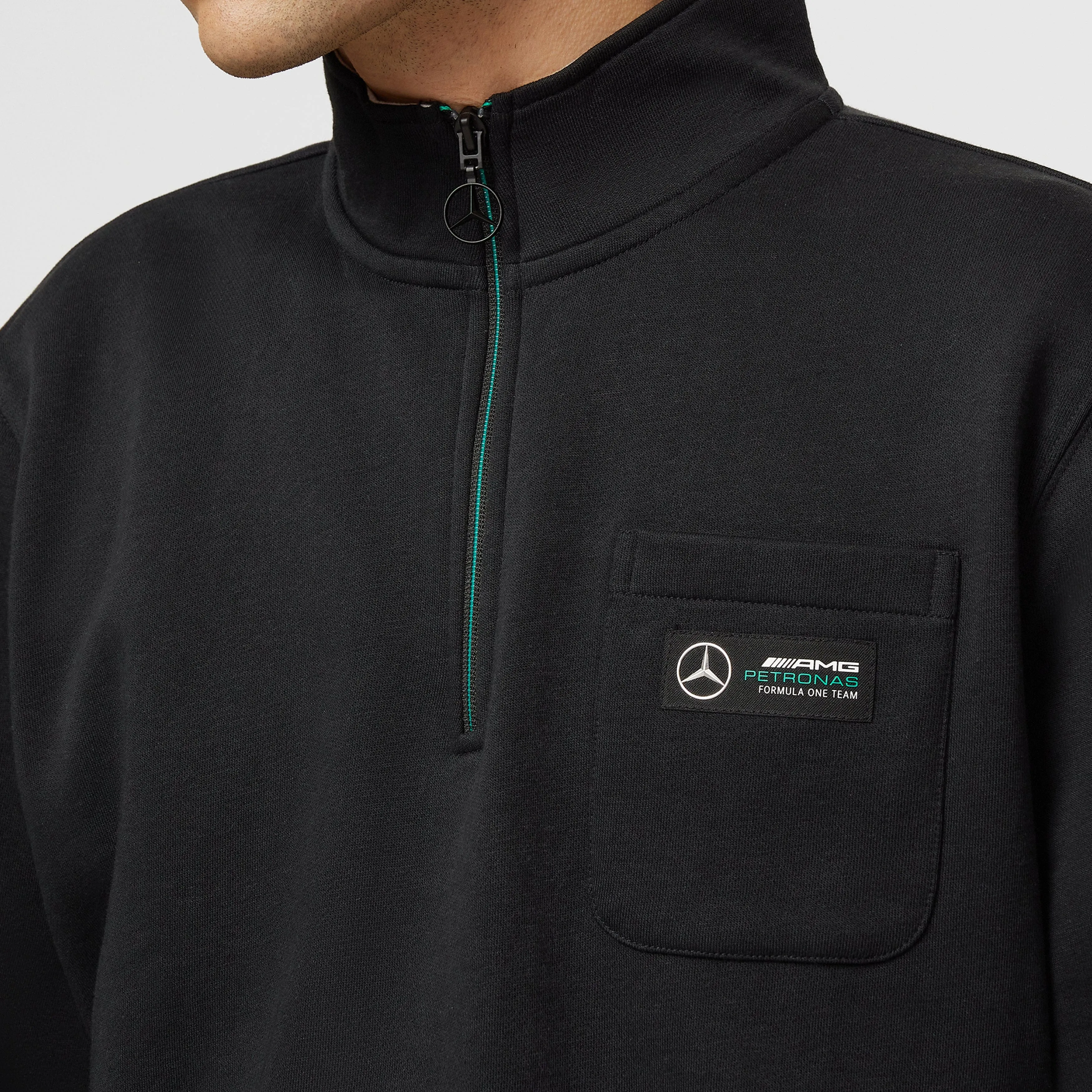 Mercedes AMG Petronas F1 1/4 Zip Sweatshirt- Black