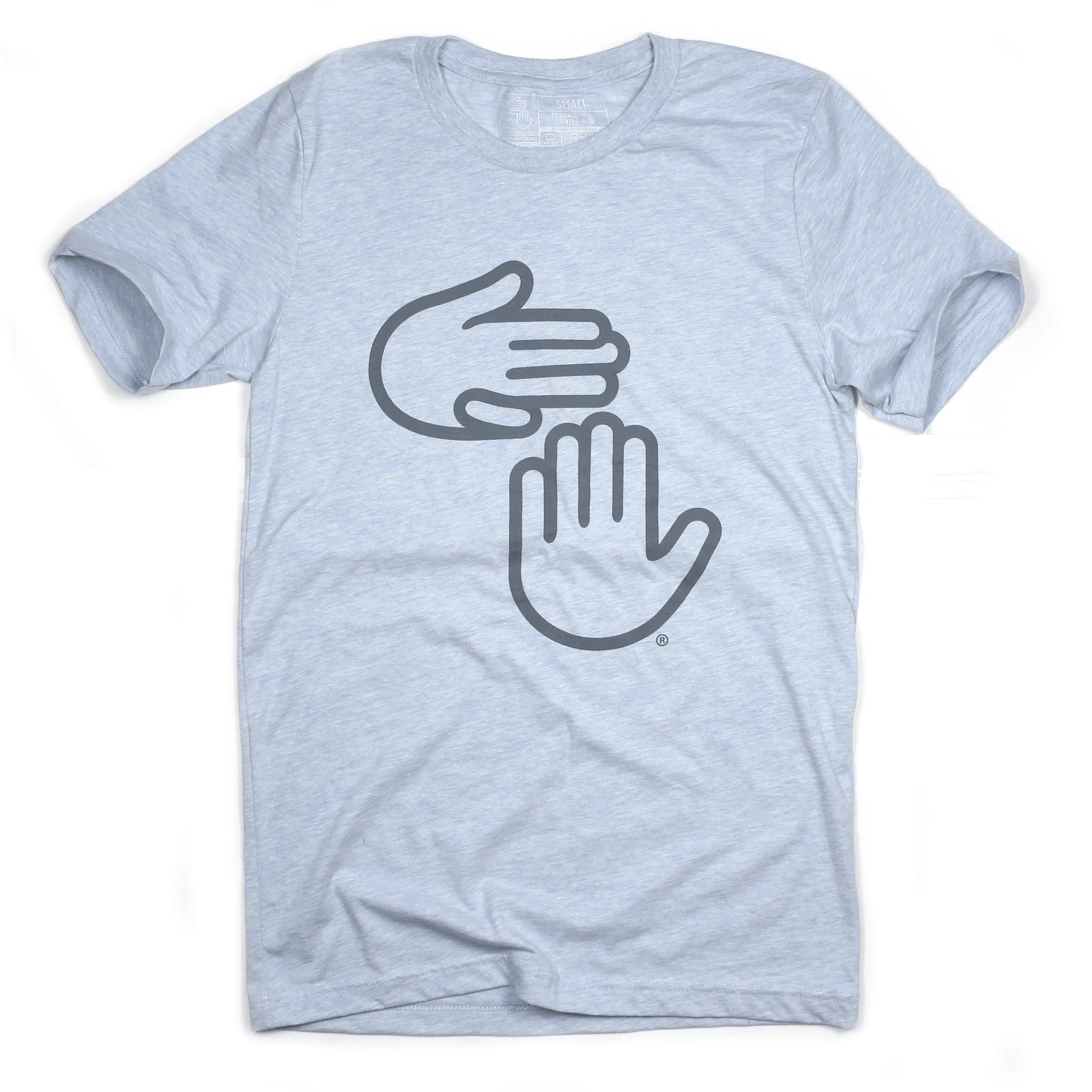 Michigan Hands Tee (Heather Light Blue)