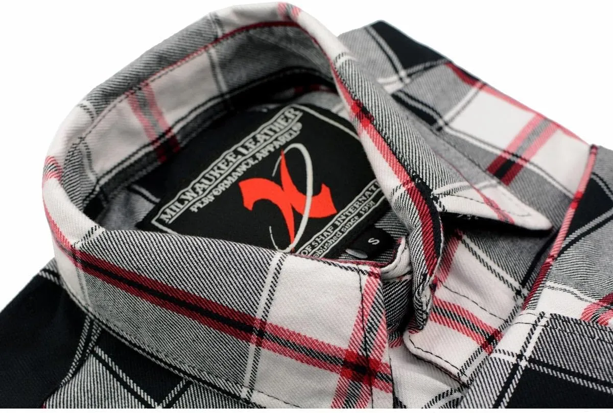 Milwaukee Leather Mens Casual Cotton Flannel Plaid Long Sleeve Button Down Cotton Shirts