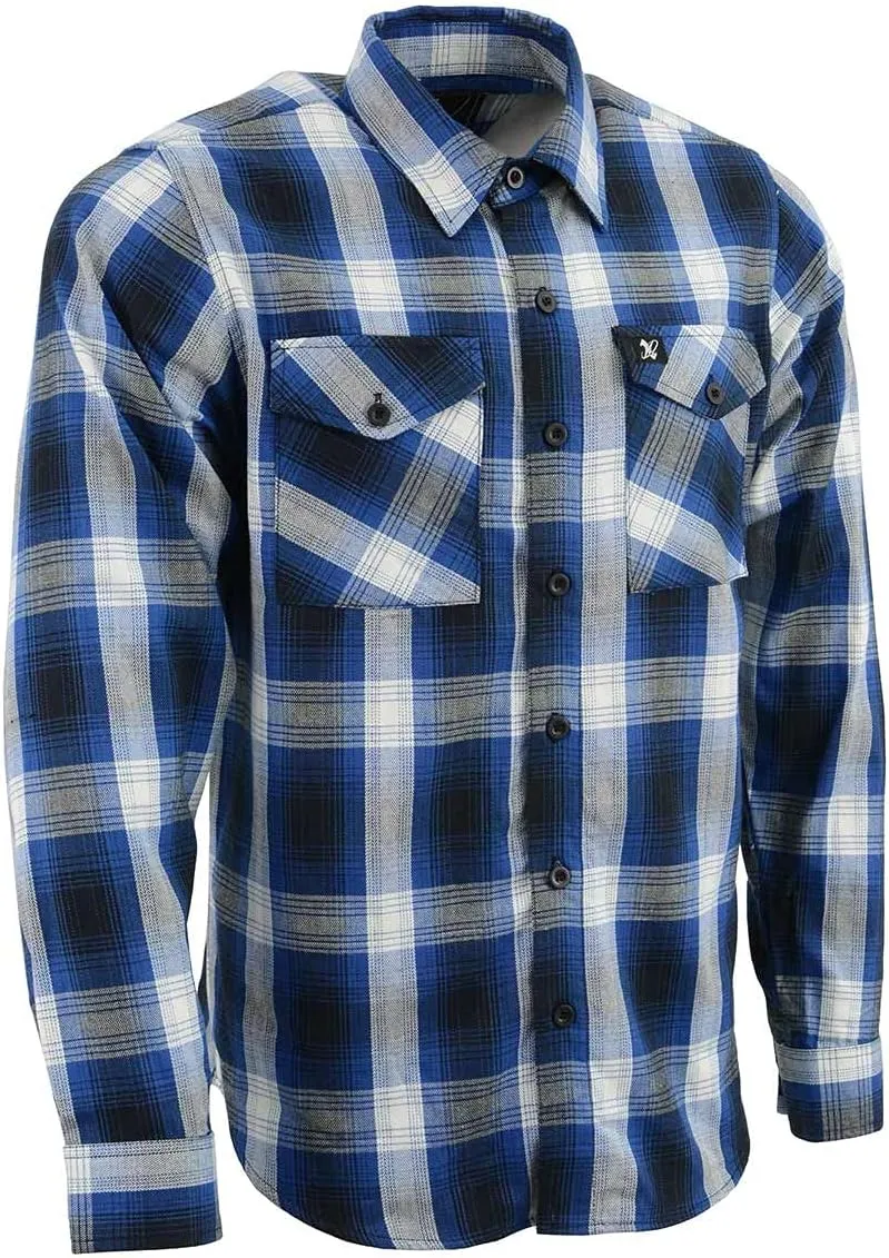 Milwaukee Leather Mens Casual Cotton Flannel Plaid Long Sleeve Button Down Cotton Shirts