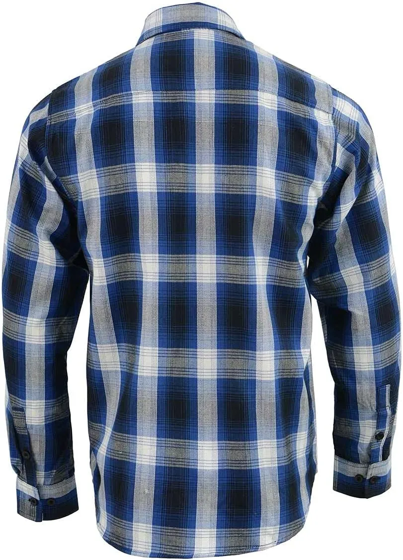 Milwaukee Leather Mens Casual Cotton Flannel Plaid Long Sleeve Button Down Cotton Shirts