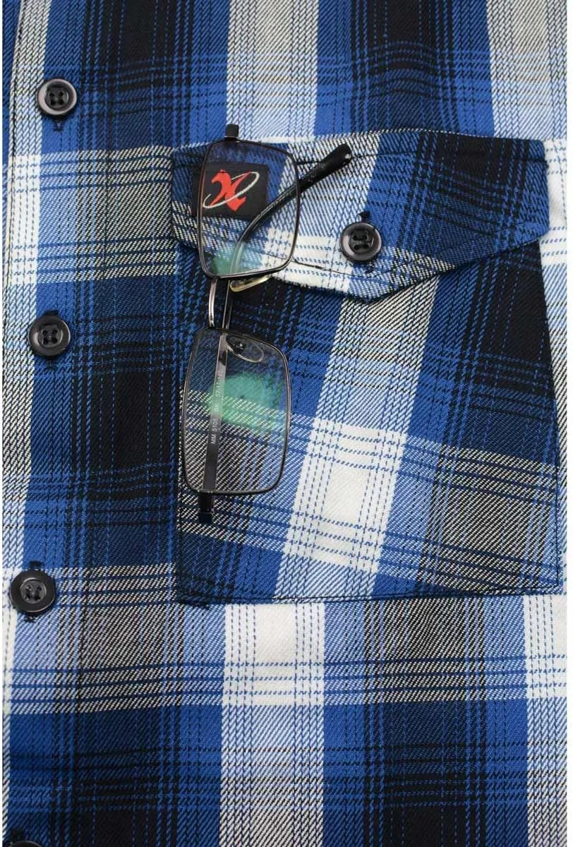 Milwaukee Leather Mens Casual Cotton Flannel Plaid Long Sleeve Button Down Cotton Shirts