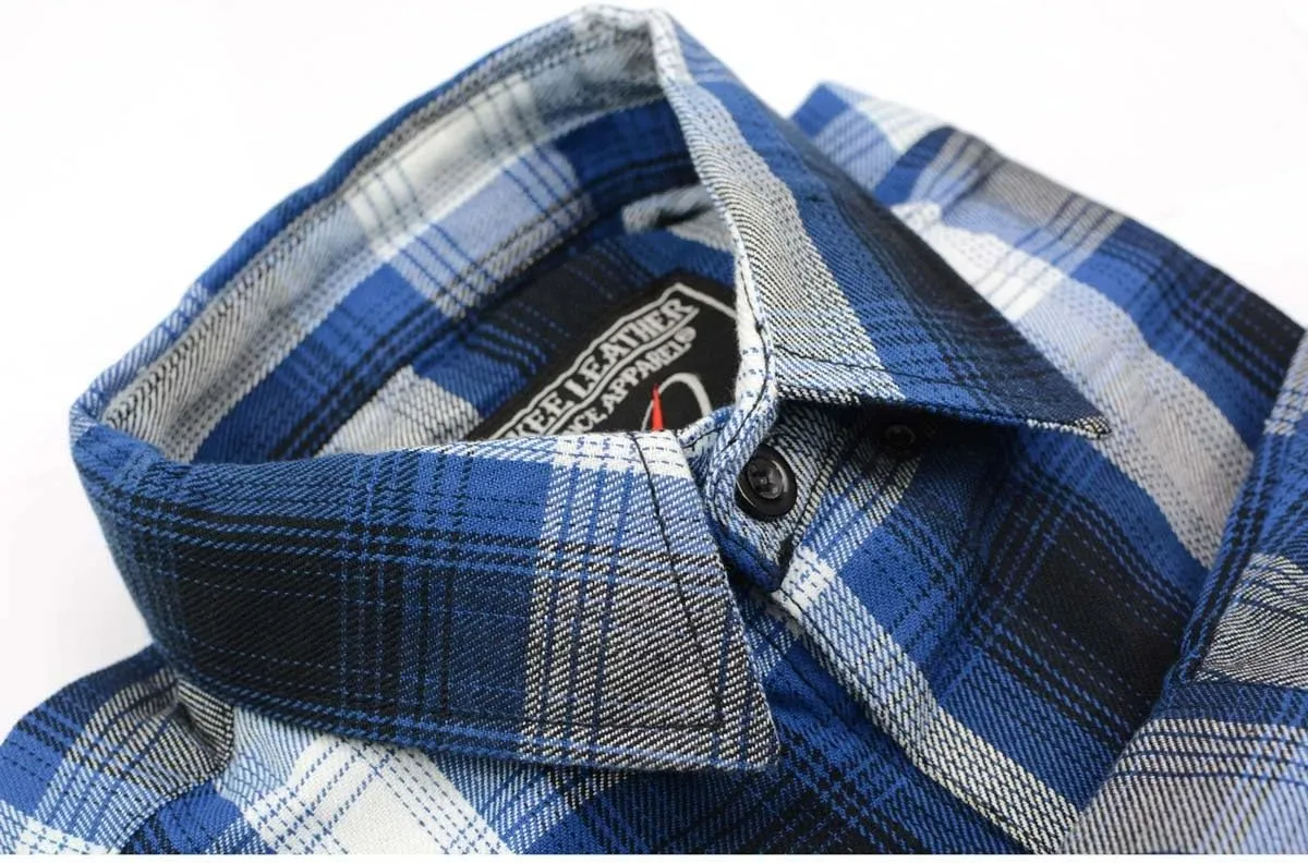 Milwaukee Leather Mens Casual Cotton Flannel Plaid Long Sleeve Button Down Cotton Shirts