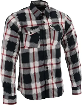 Milwaukee Leather Mens Casual Cotton Flannel Plaid Long Sleeve Button Down Cotton Shirts