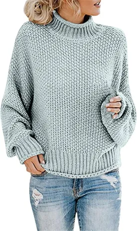 Oversized Sweaters for Women Cable Knit Pullover Sweater Wool Turtleneck Long Sleeve Jumper Fall Winter Casual Tops
