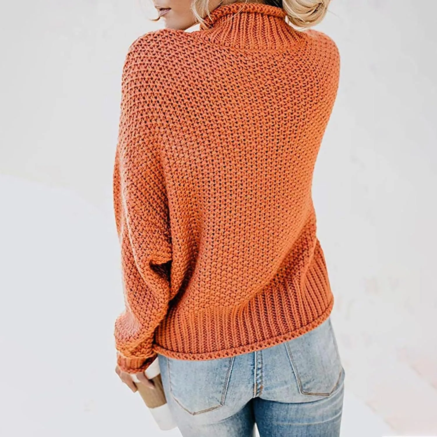 Oversized Sweaters for Women Cable Knit Pullover Sweater Wool Turtleneck Long Sleeve Jumper Fall Winter Casual Tops