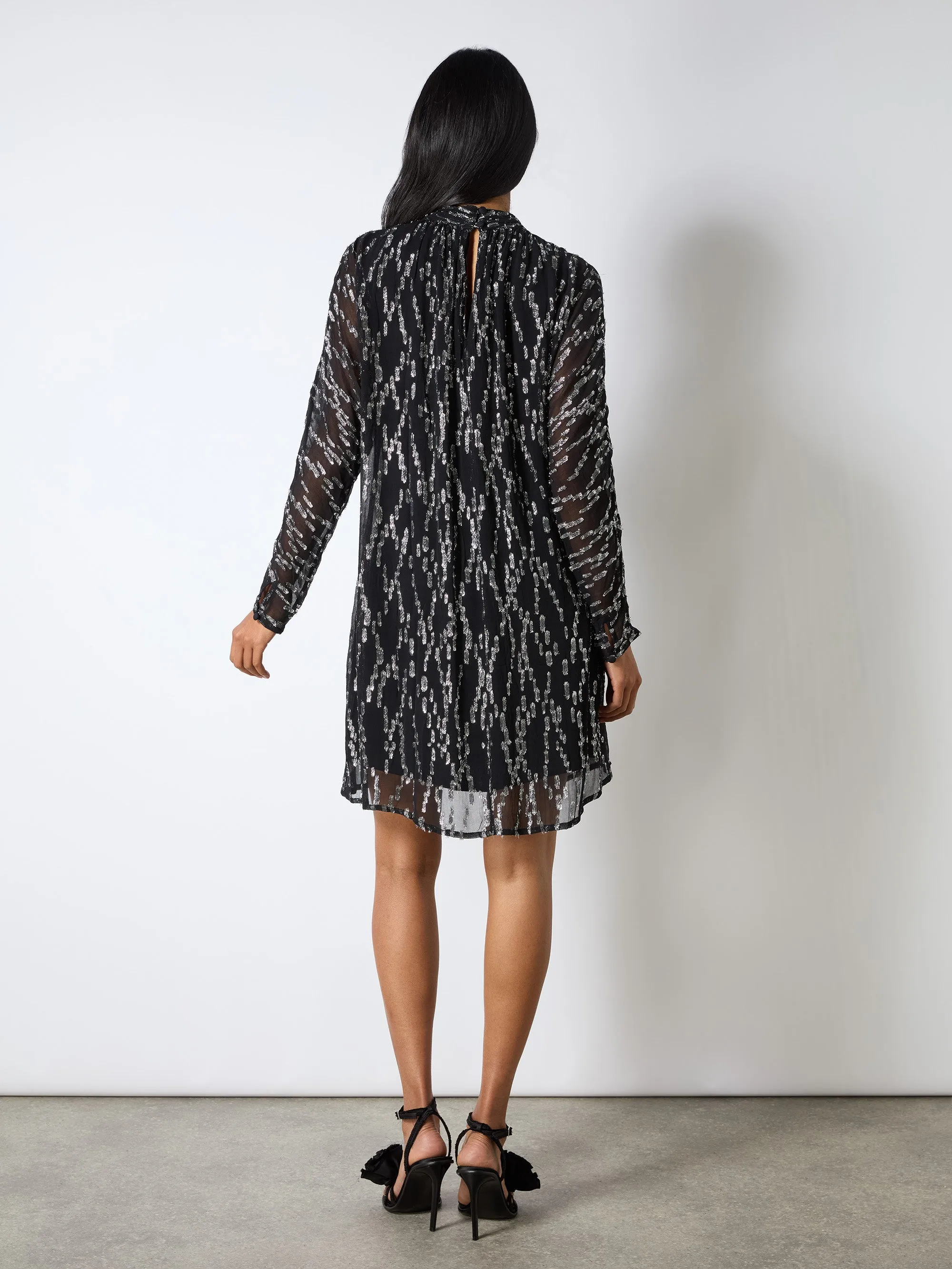 Petite Foil Keyhole Mini Dress