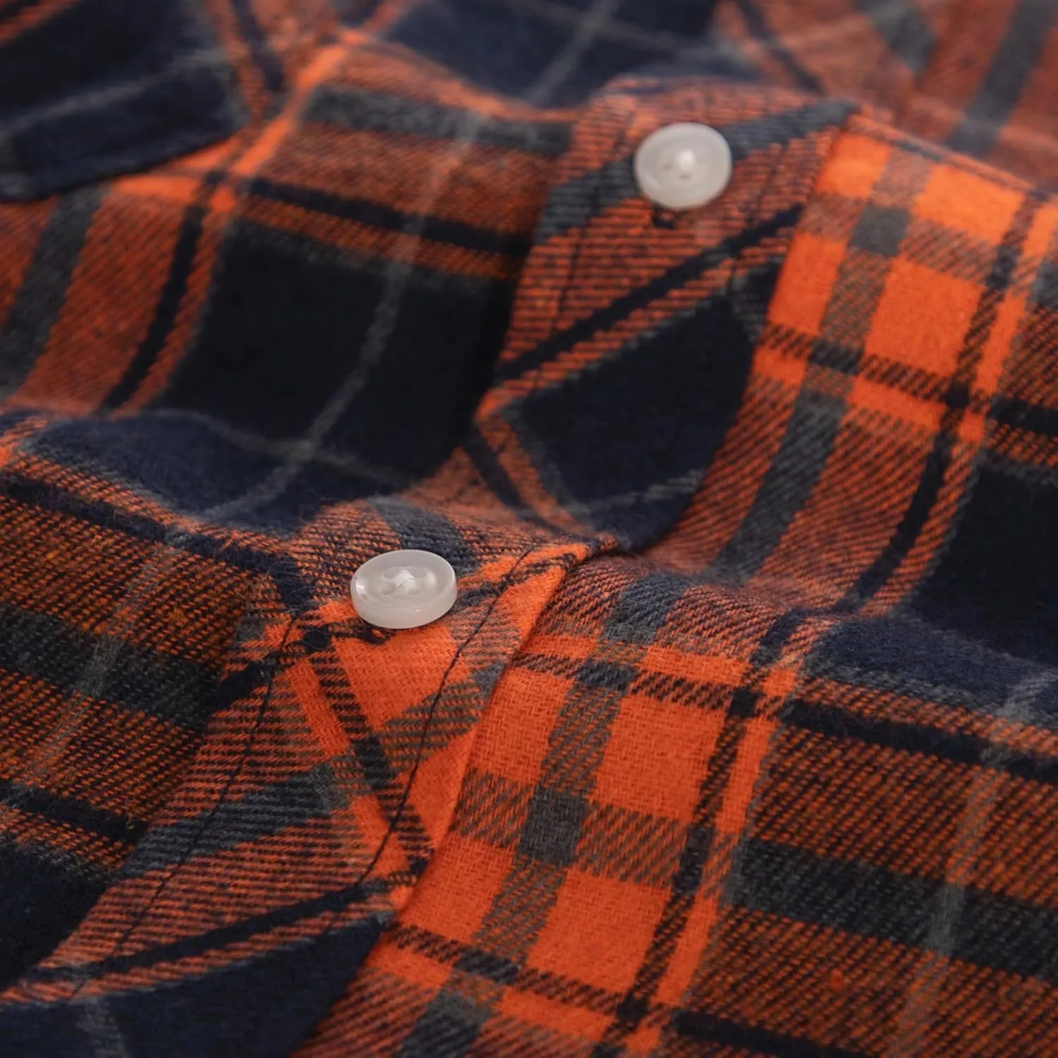 PJ PAUL JONES Mens Flannel Plaid Shirt Casual Long Sleeve Button Down Shirts with Pockets