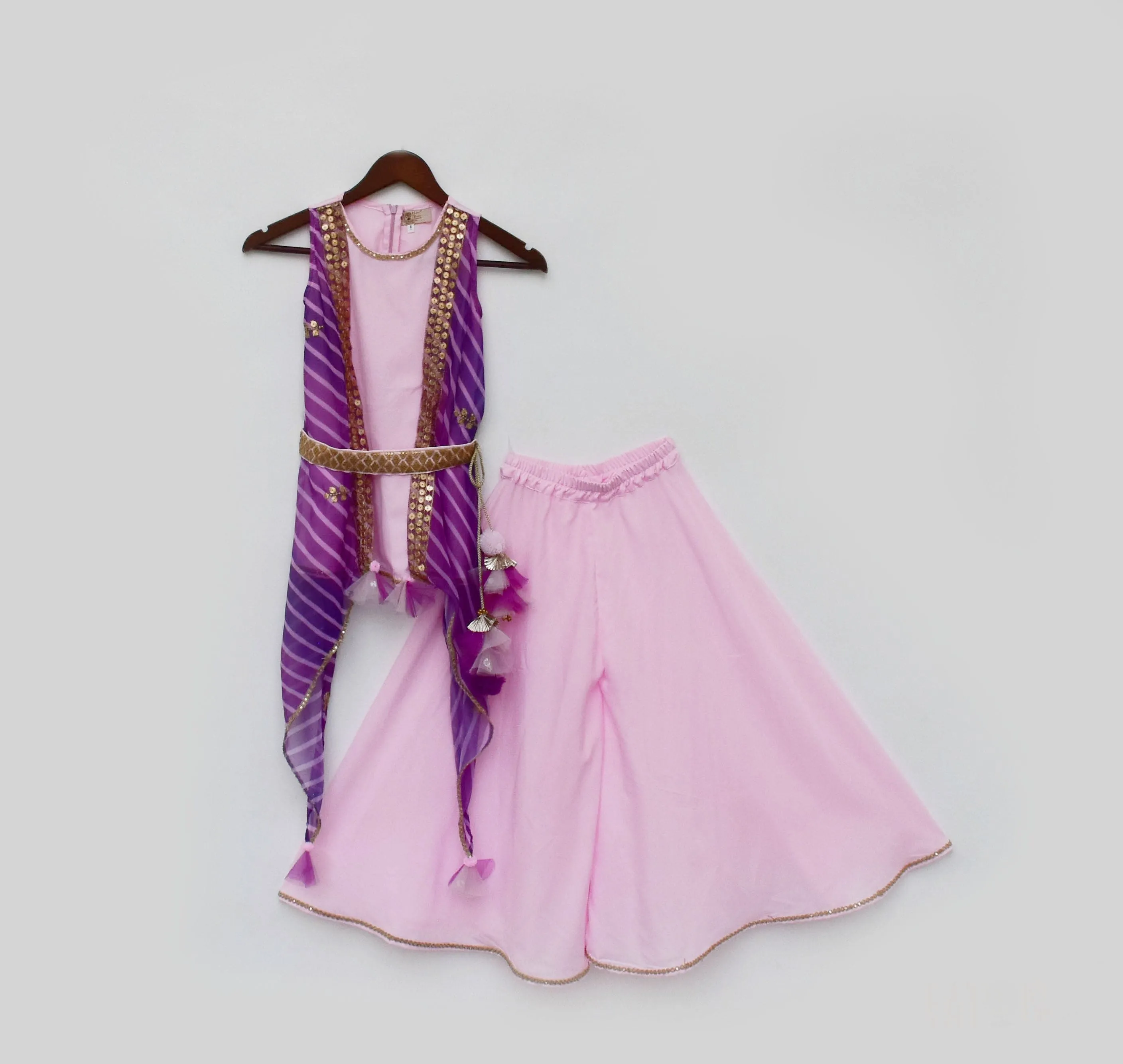 Pre Order: Pink Kurti Jacket and Sharara