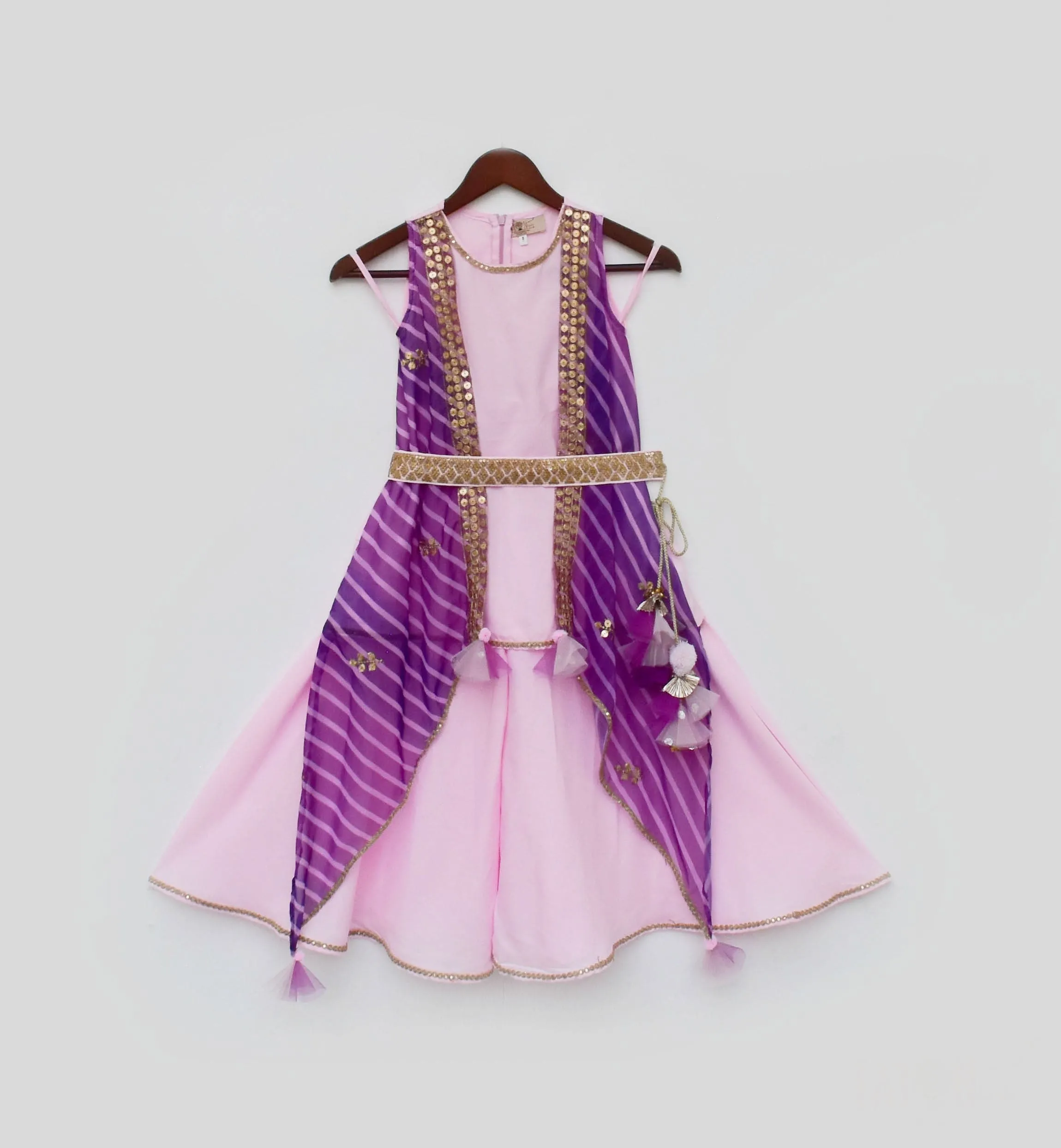 Pre Order: Pink Kurti Jacket and Sharara