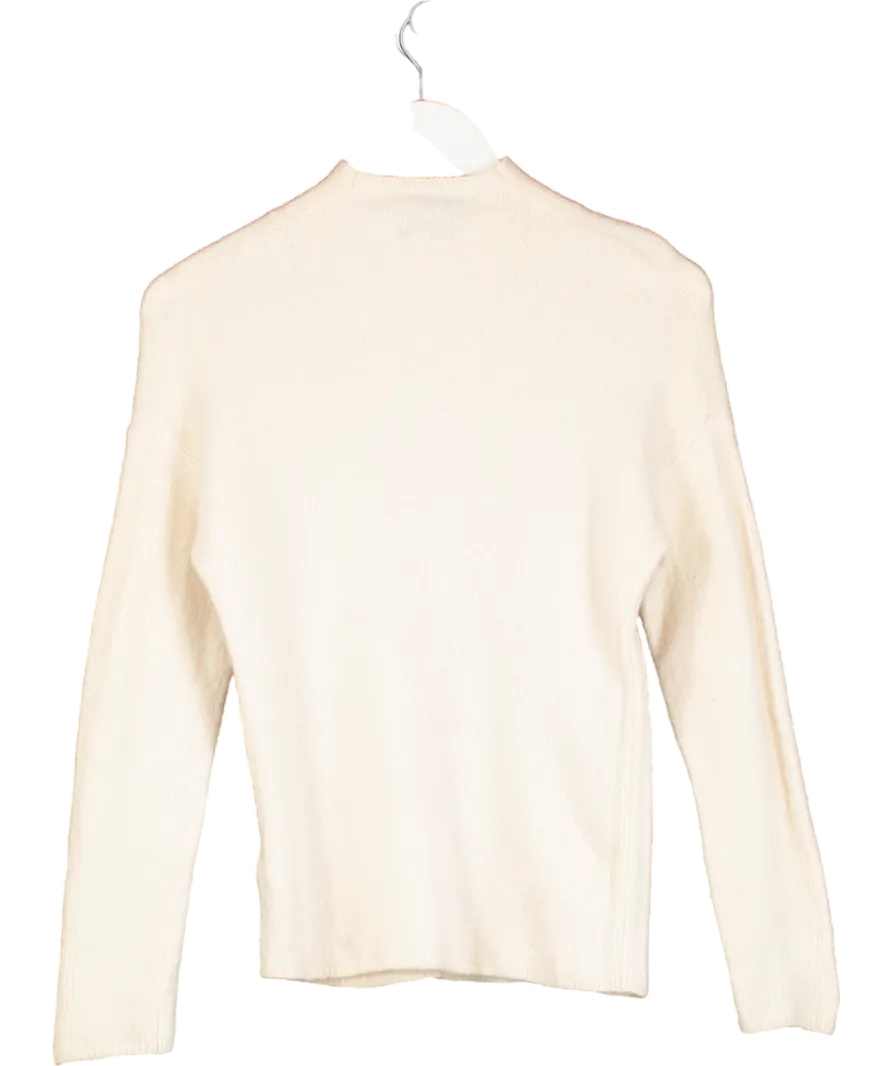 REISS White Martha Wool-cashmere Crew Neck Jumper In Cream UK XS
