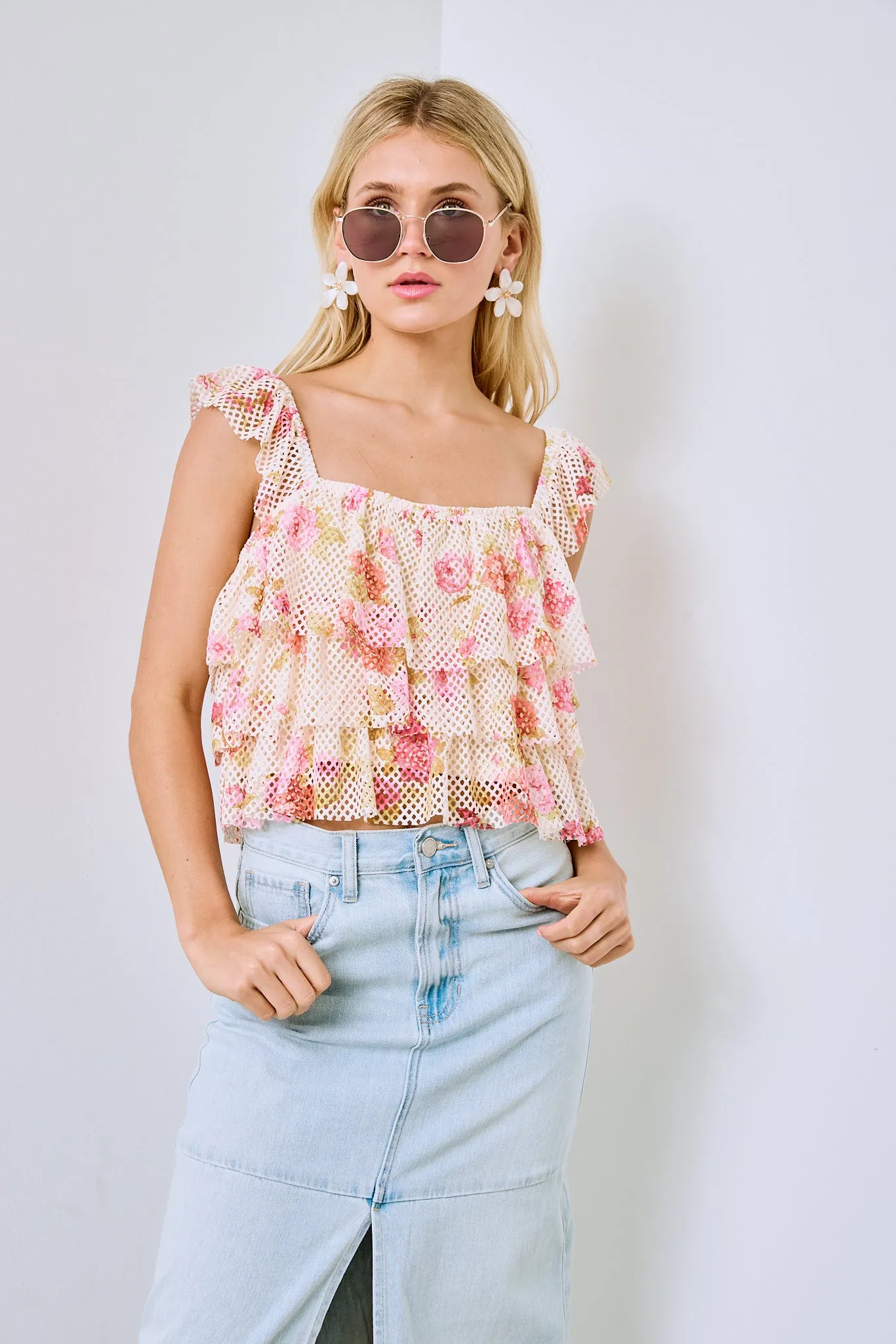 SALE - Sidney Tiered Printed Top