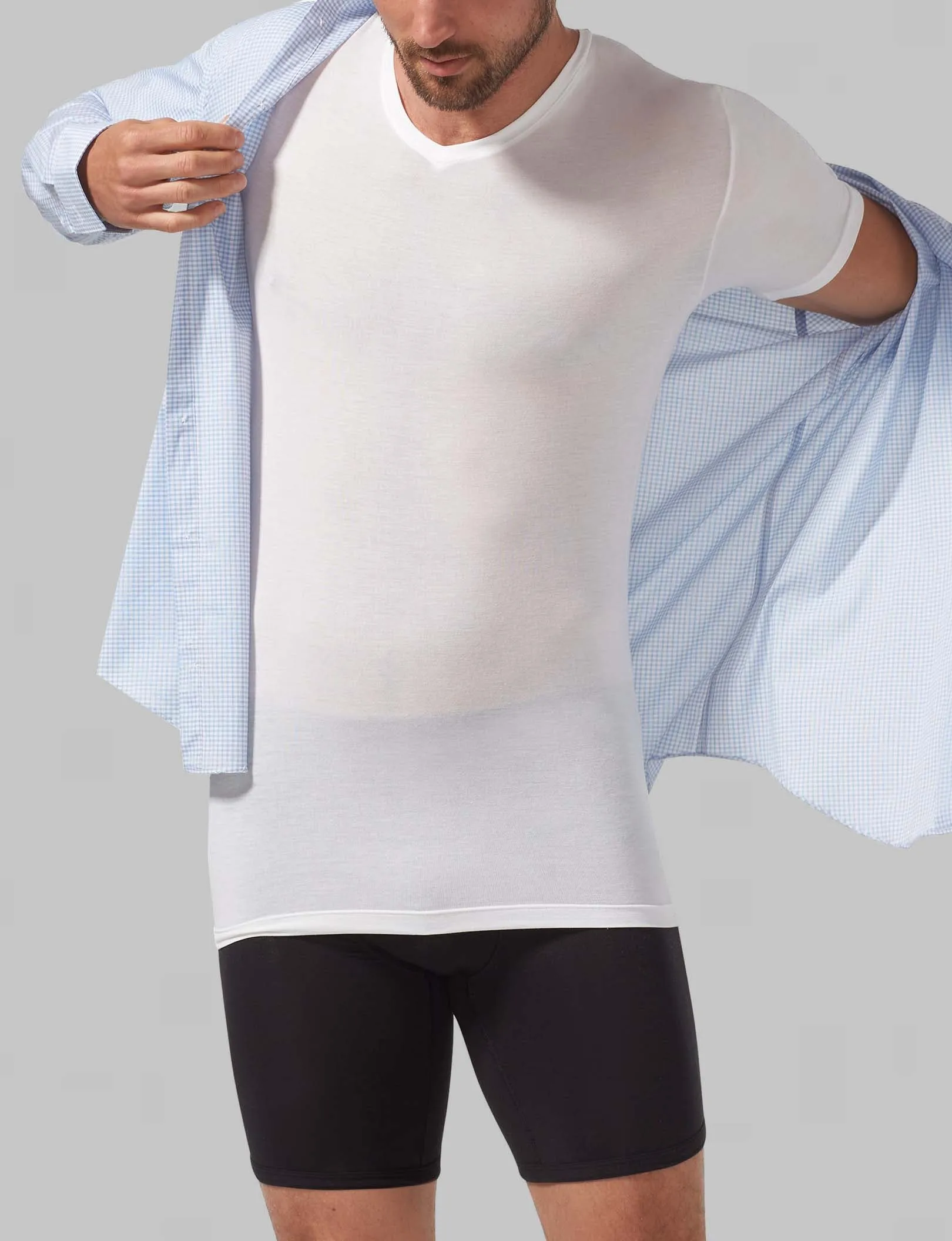 Second Skin High V-Neck Stay-Tucked Undershirt