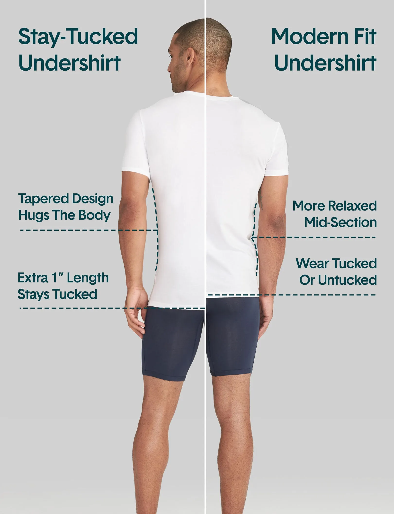 Second Skin High V-Neck Stay-Tucked Undershirt