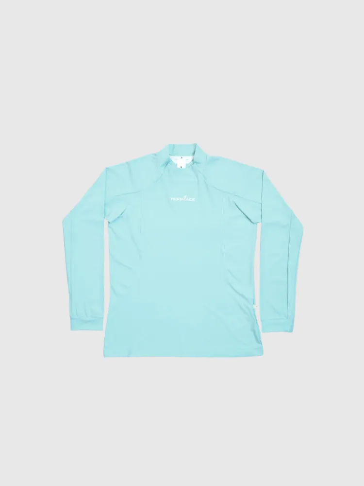 Softouch Long Sleeve Mock Neck Tee - Blue