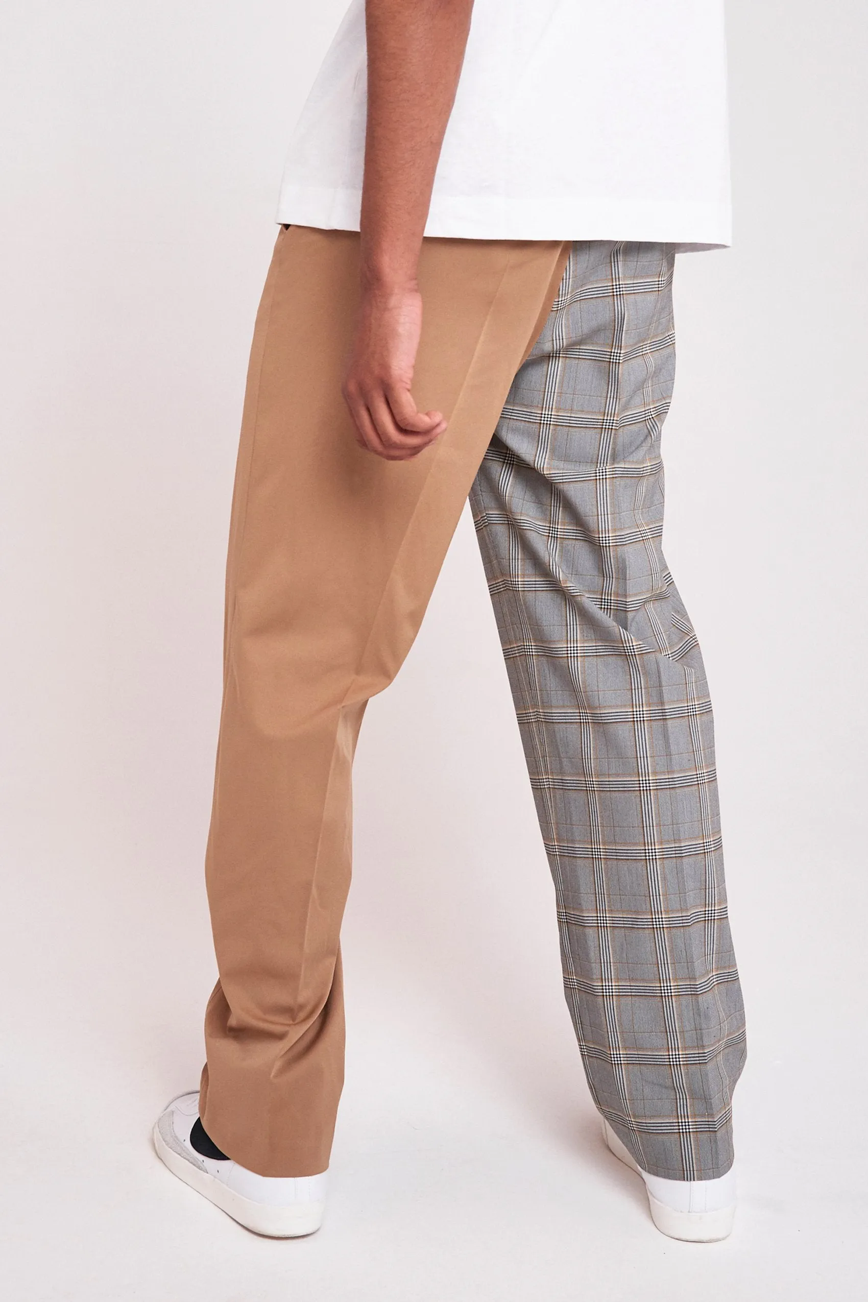 Spliced Check Loose Fit Trousers