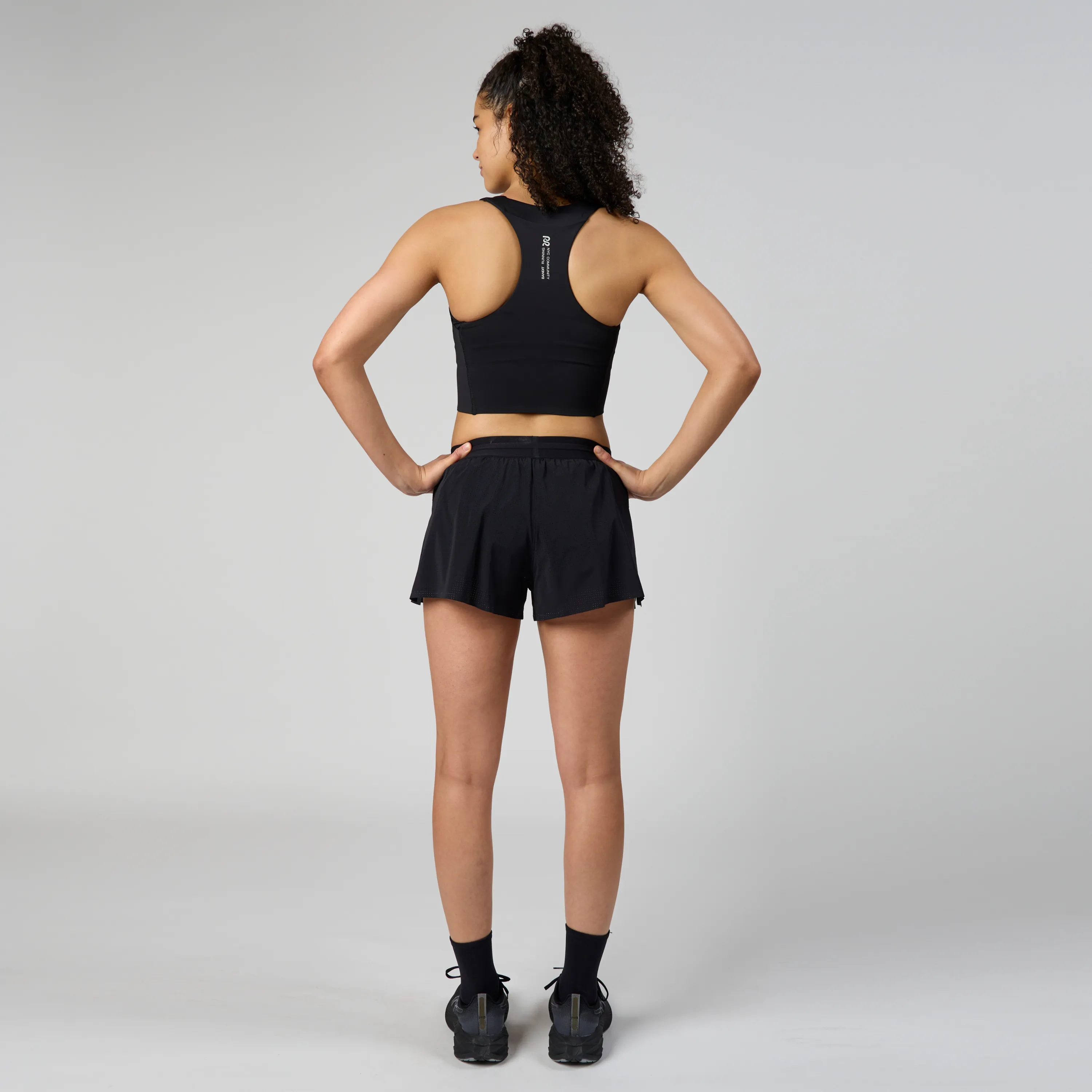 Stamina™ Scoop Neck Race Crop - Black