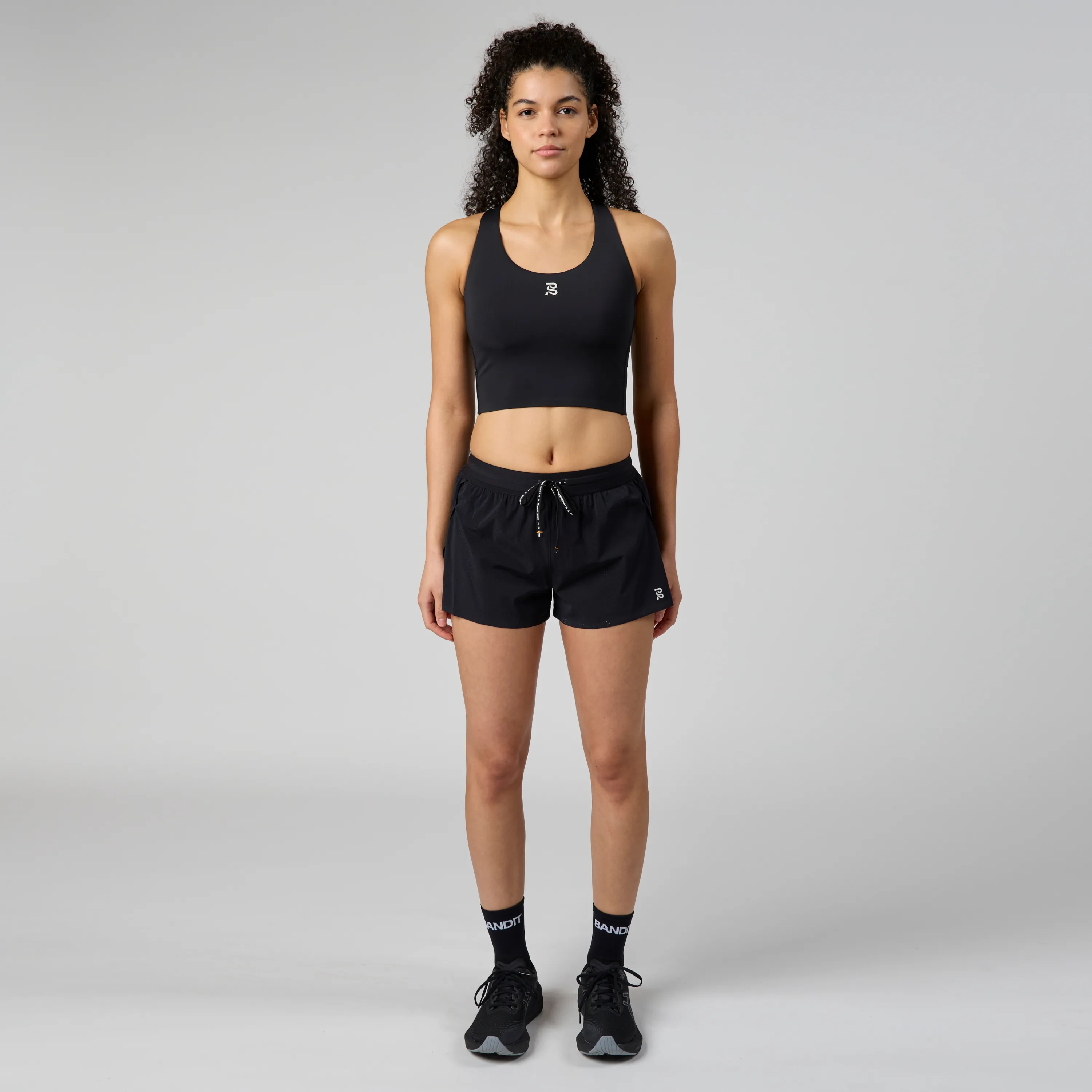 Stamina™ Scoop Neck Race Crop - Black