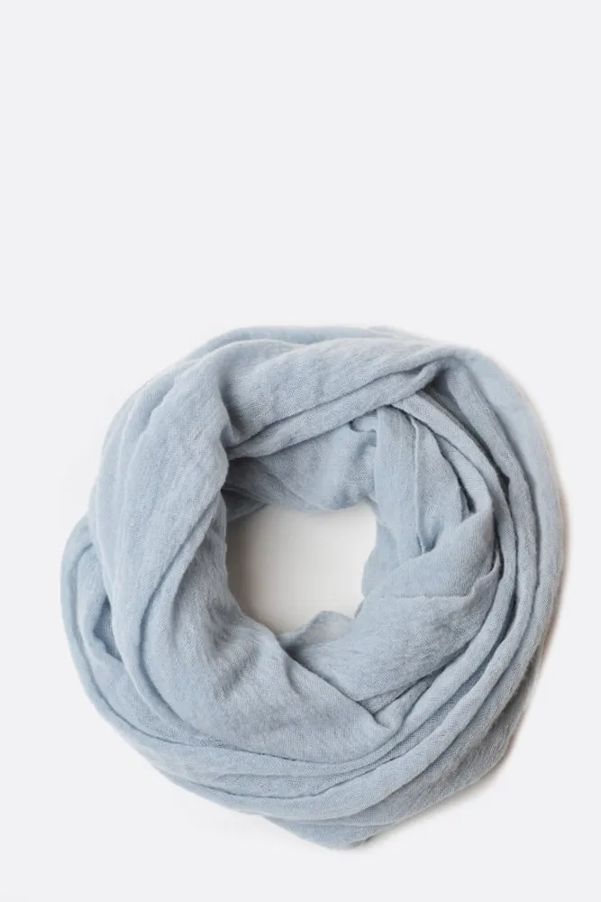 Thick Dusty Blue Classic Knit Cashmere Tube Scarf