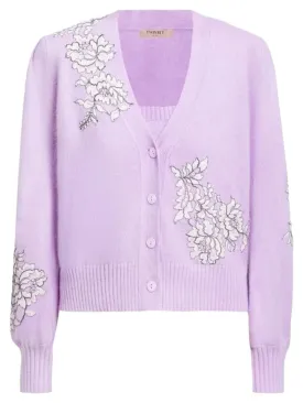 Twin-set  in misto angora con pizzo