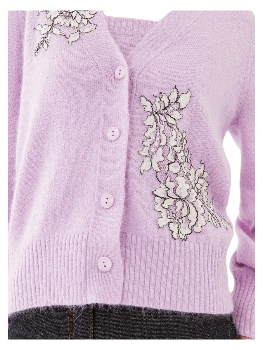 Twin-set  in misto angora con pizzo