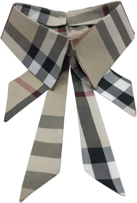 Vpang Detachable Fake Collar Lapel Plaid Blouse False Collar Choker Peter Pan Necklace Neck Bow Tie