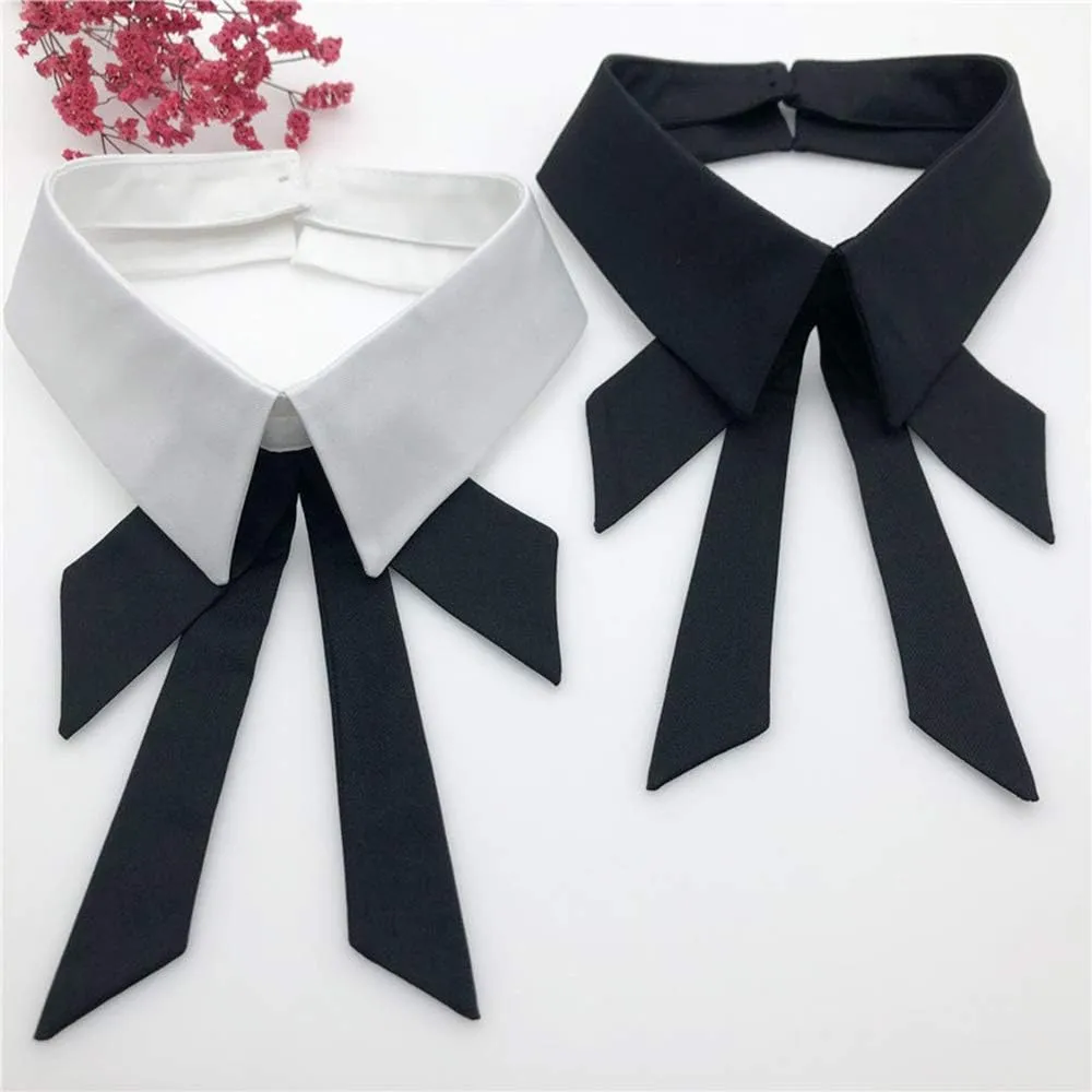 Vpang Detachable Fake Collar Lapel Plaid Blouse False Collar Choker Peter Pan Necklace Neck Bow Tie