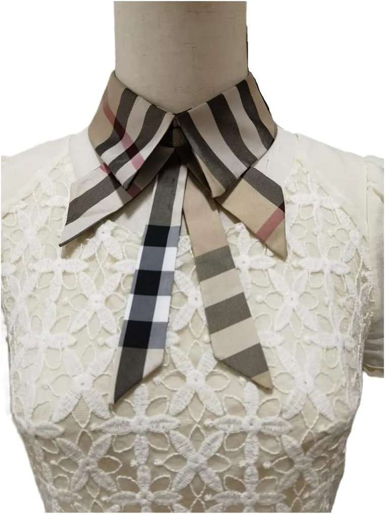 Vpang Detachable Fake Collar Lapel Plaid Blouse False Collar Choker Peter Pan Necklace Neck Bow Tie