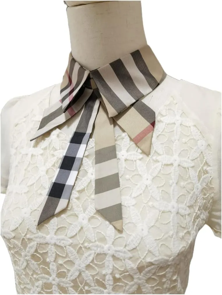 Vpang Detachable Fake Collar Lapel Plaid Blouse False Collar Choker Peter Pan Necklace Neck Bow Tie