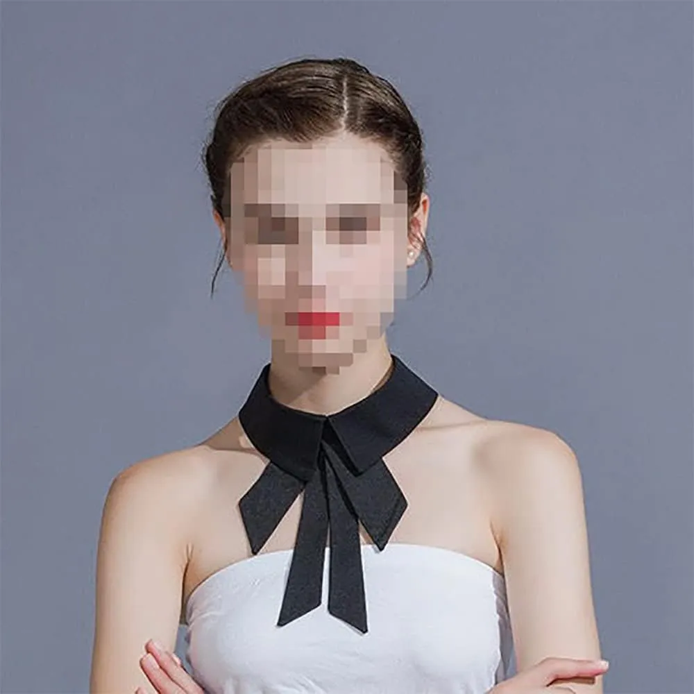 Vpang Detachable Fake Collar Lapel Plaid Blouse False Collar Choker Peter Pan Necklace Neck Bow Tie