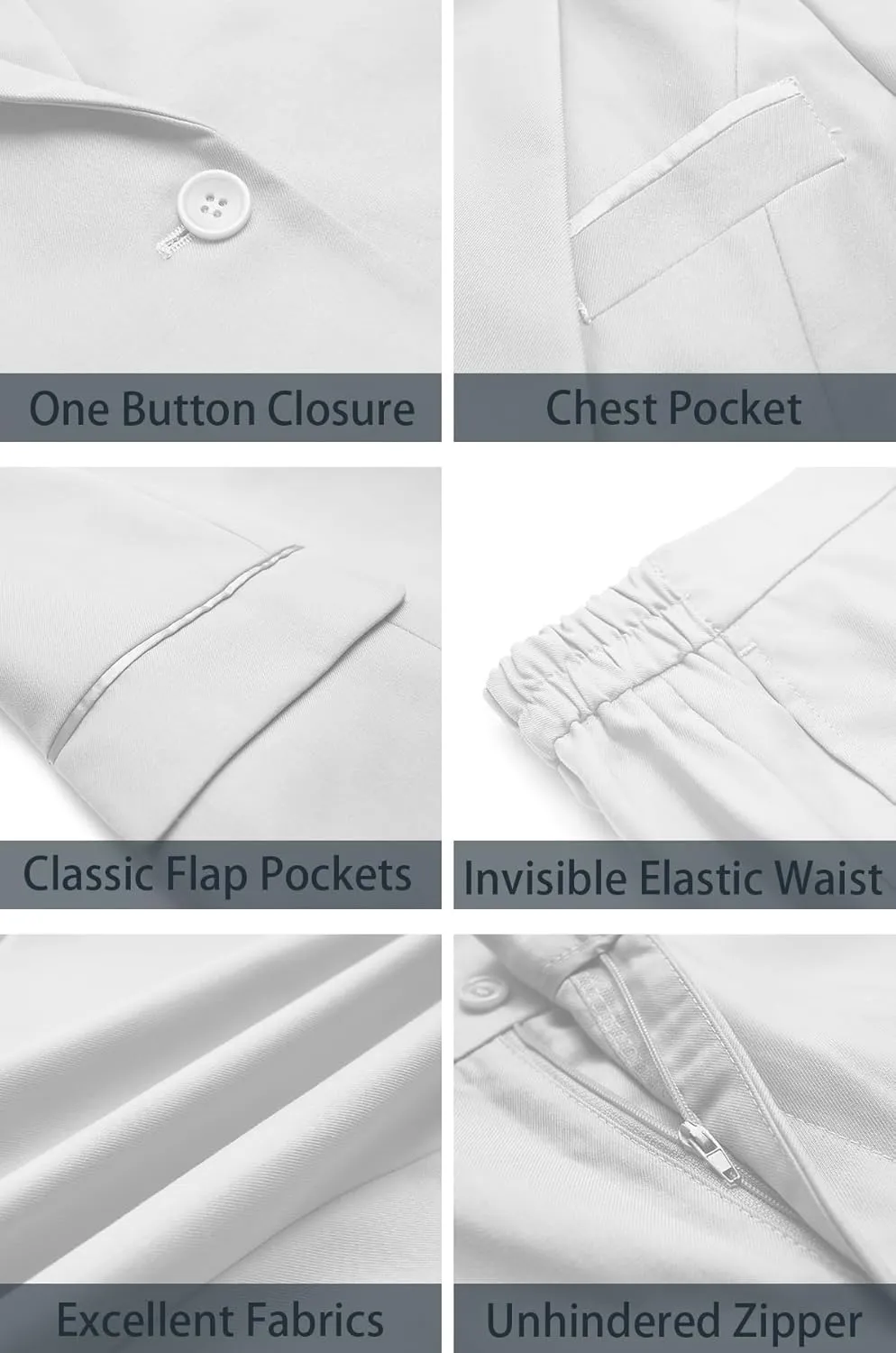 Women's 2 Piece Suit Notched Lapel One Button Slim Fit Business Office Work Tuxedo Blazer Pants Set