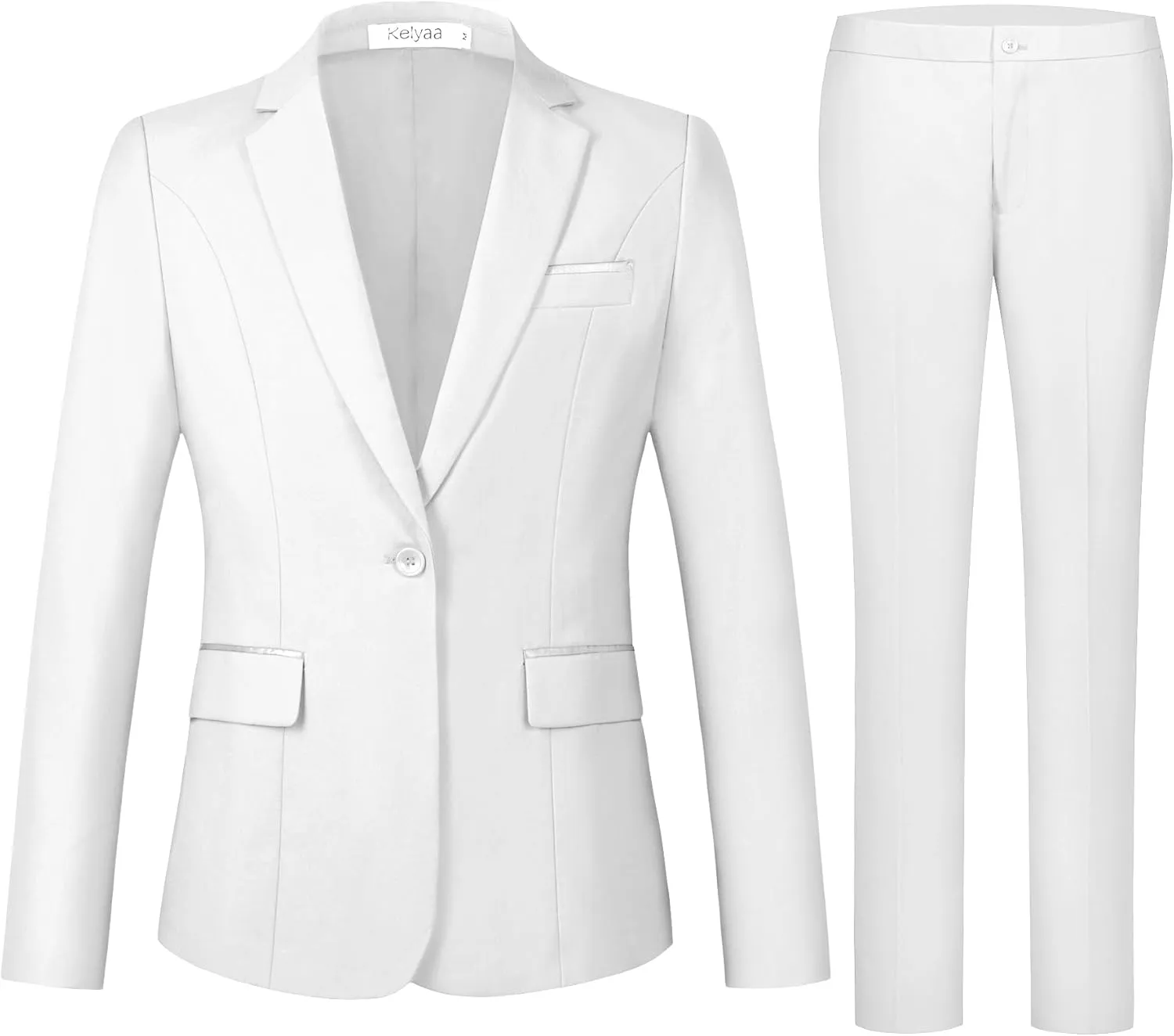 Women's 2 Piece Suit Notched Lapel One Button Slim Fit Business Office Work Tuxedo Blazer Pants Set