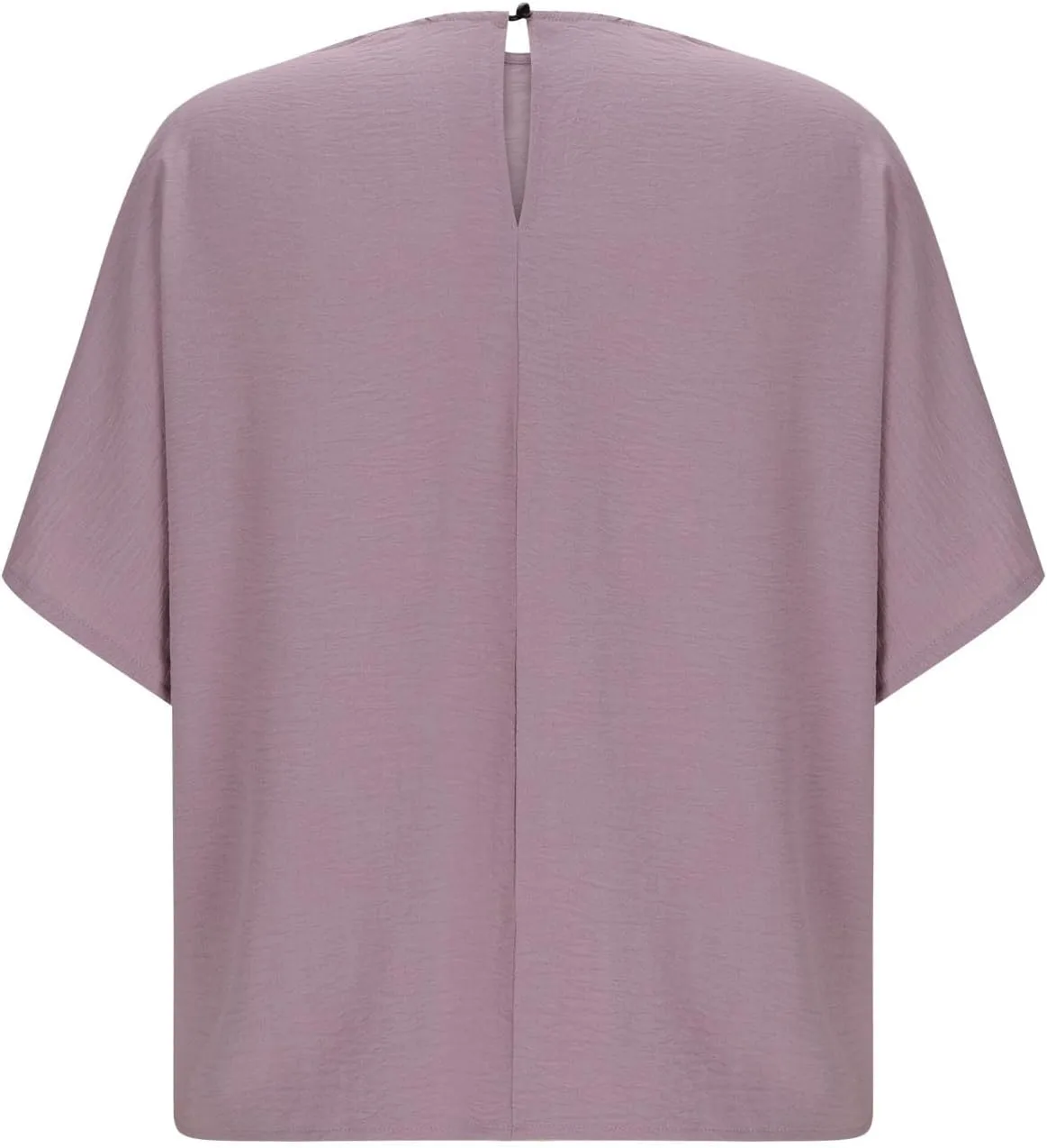 Women's Fashion Batwing Sleeve Shirts Round Neck Tie Knot Side Blouse Oversized Textured Tops Solid Color Tee Tunics