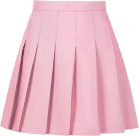 Womens Girls Pleated Tennis Skirts High Waisted A-line Skirt School Uniform Athletic Golf Skorts with Shorts,2T-4XL