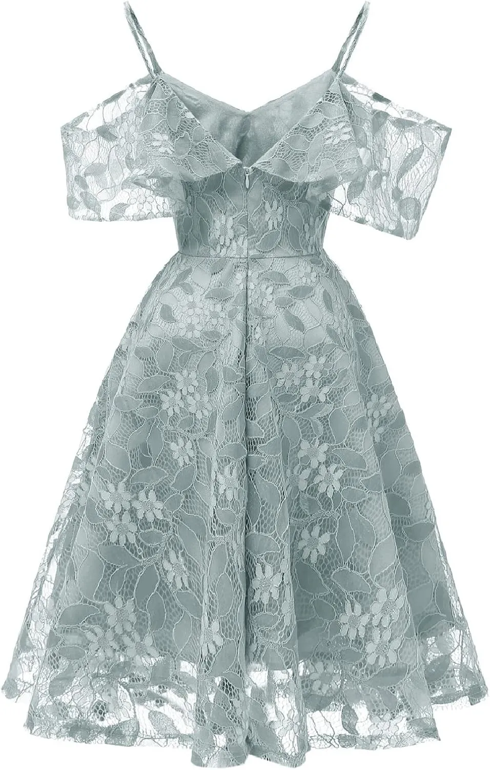 Womens Vintage Lace Floral Wedding Party Dress Short Aline Cocktail Swing Dress Spaghetti Strap Bridesmaid Sundress