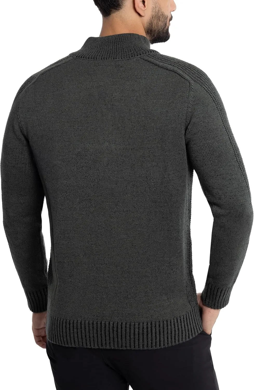 X RAY Mens Quarter Zip Pullover Sweater, Slim Fit Knit Long Sleeve Polo Quarter Zip Pullover Golf Sweatshirt for Men